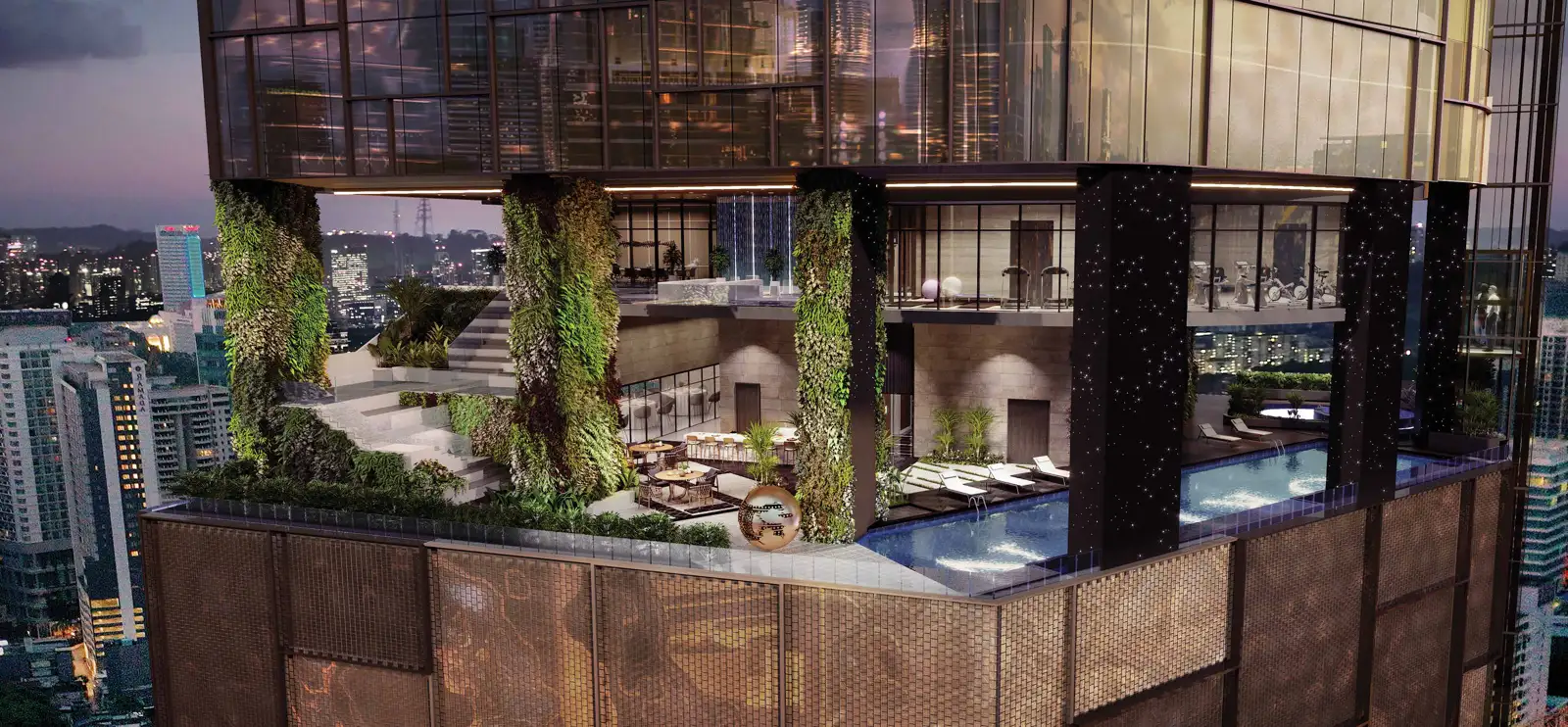 Orion Residence podium pool deck and landscaped terrace