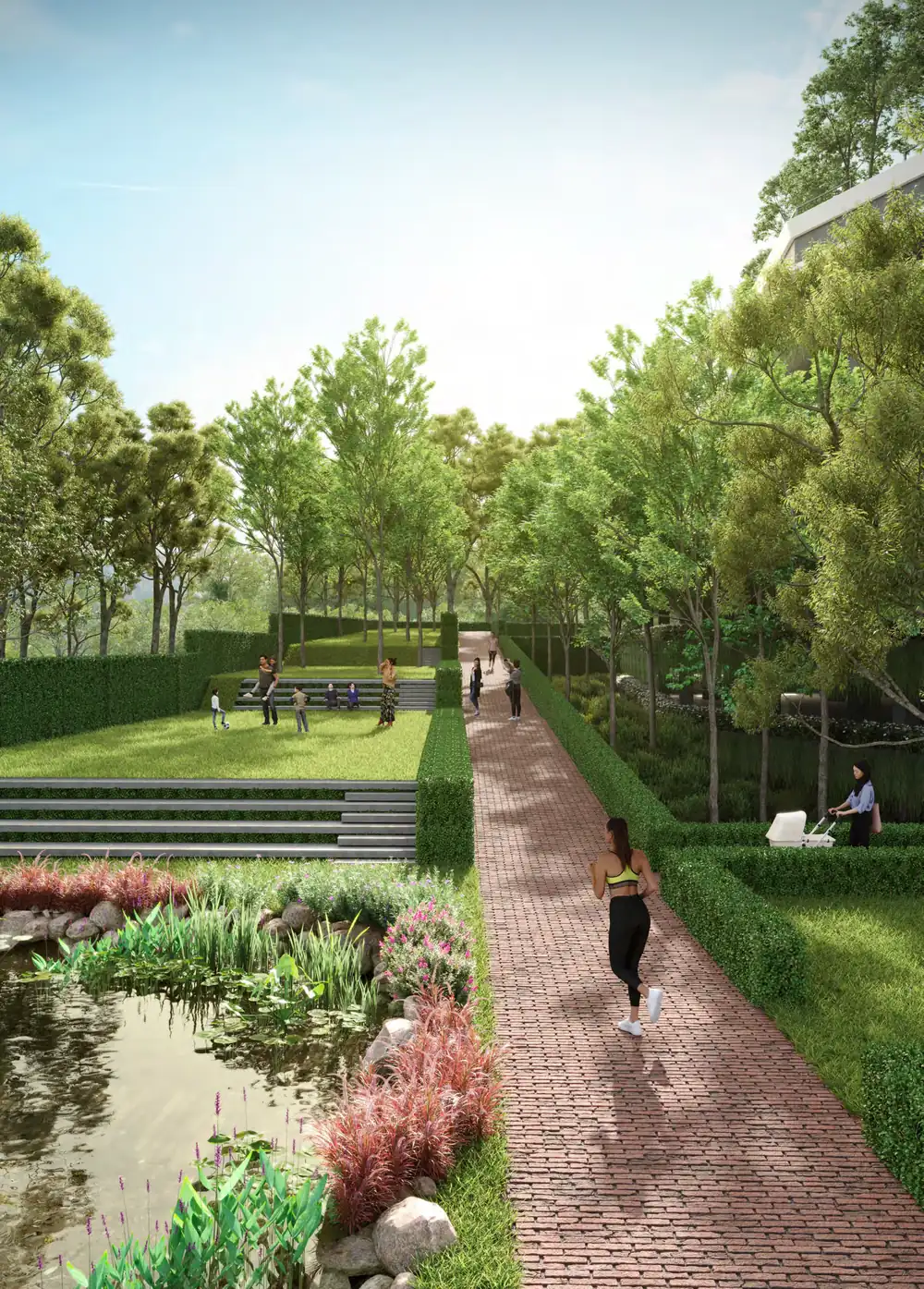Papyrus North Kiara landscaped garden walkway