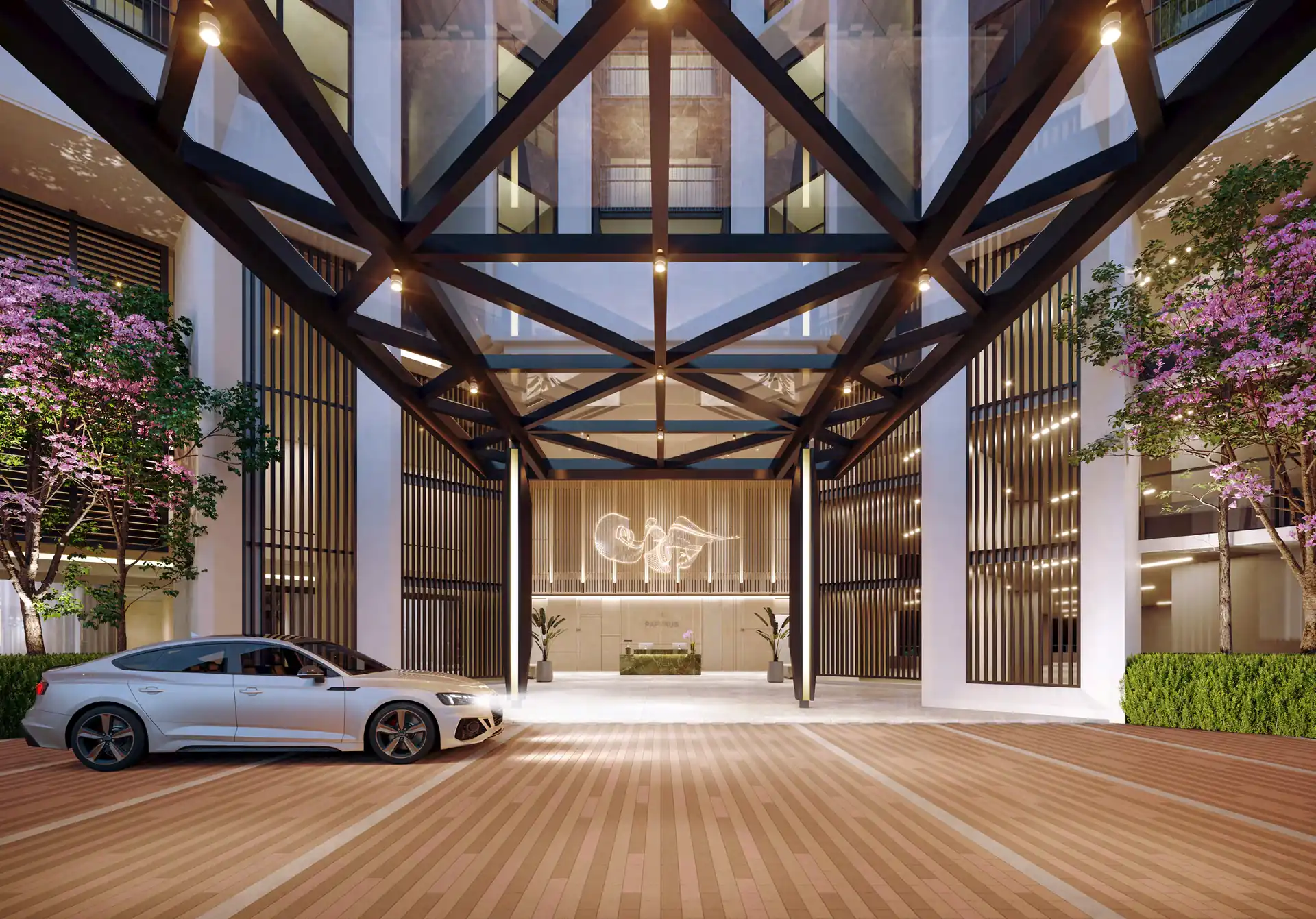 Papyrus North Kiara grand lobby and porte cochere