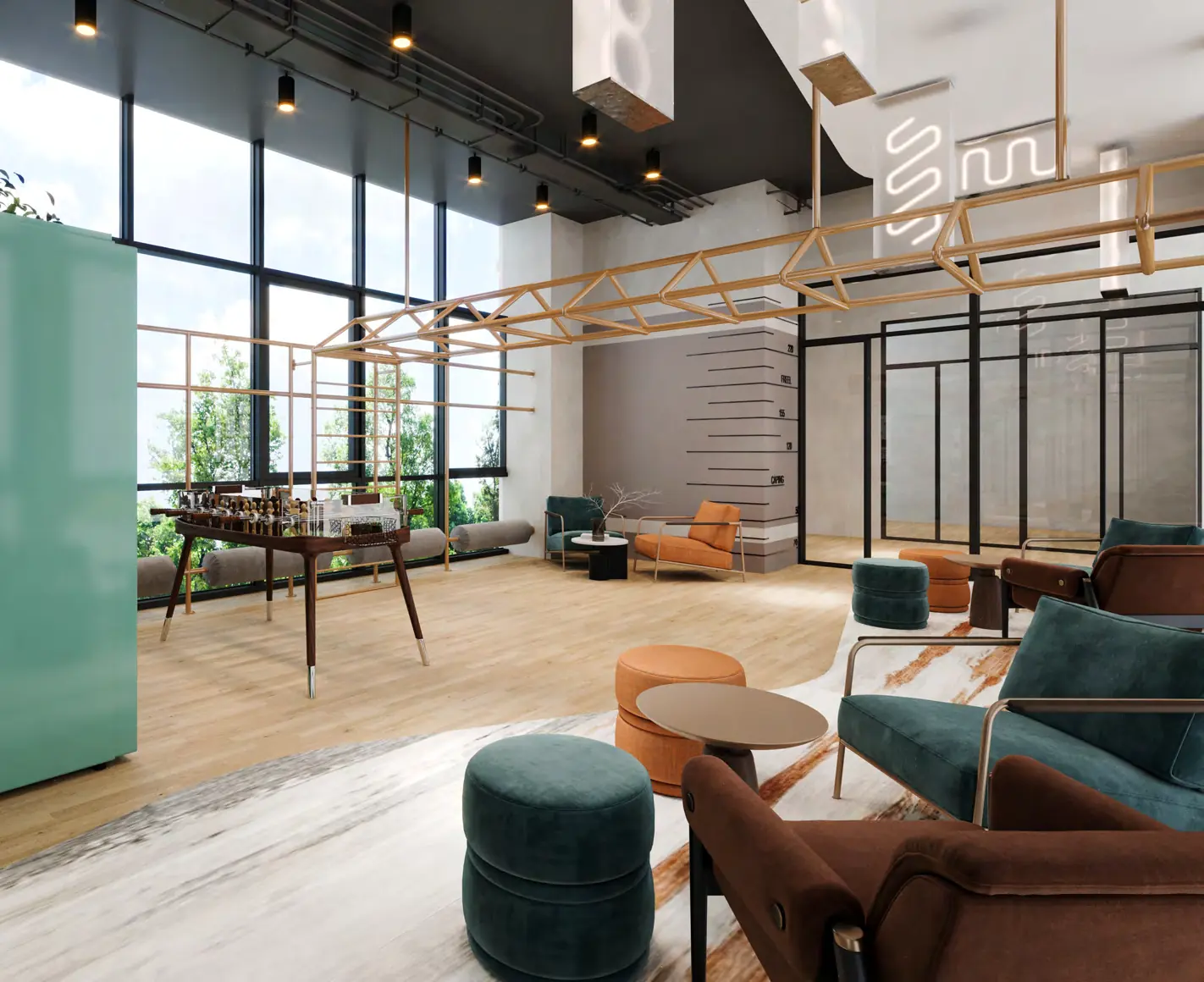 Papyrus North Kiara lounge and games room