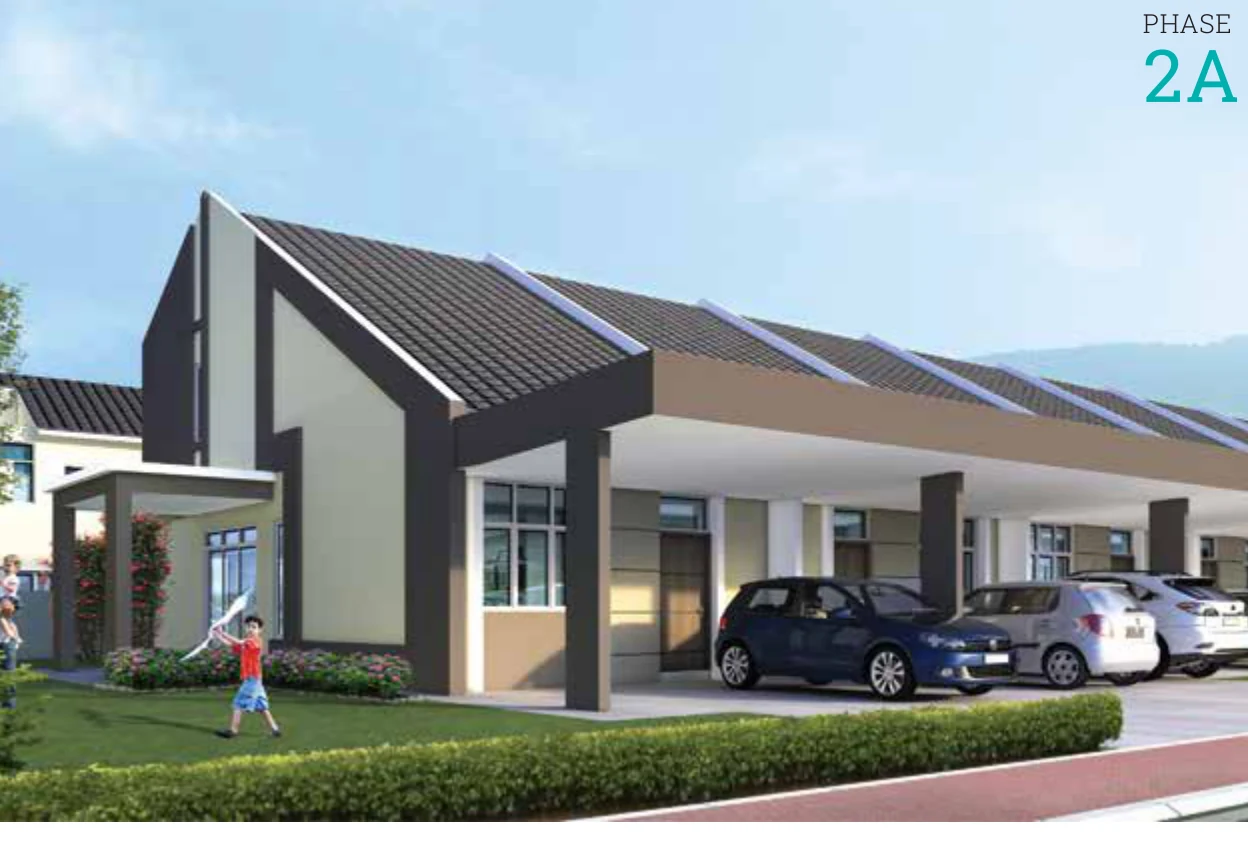 Pearl Garden Ipoh Phase 2A 1.5 storey terrace facade