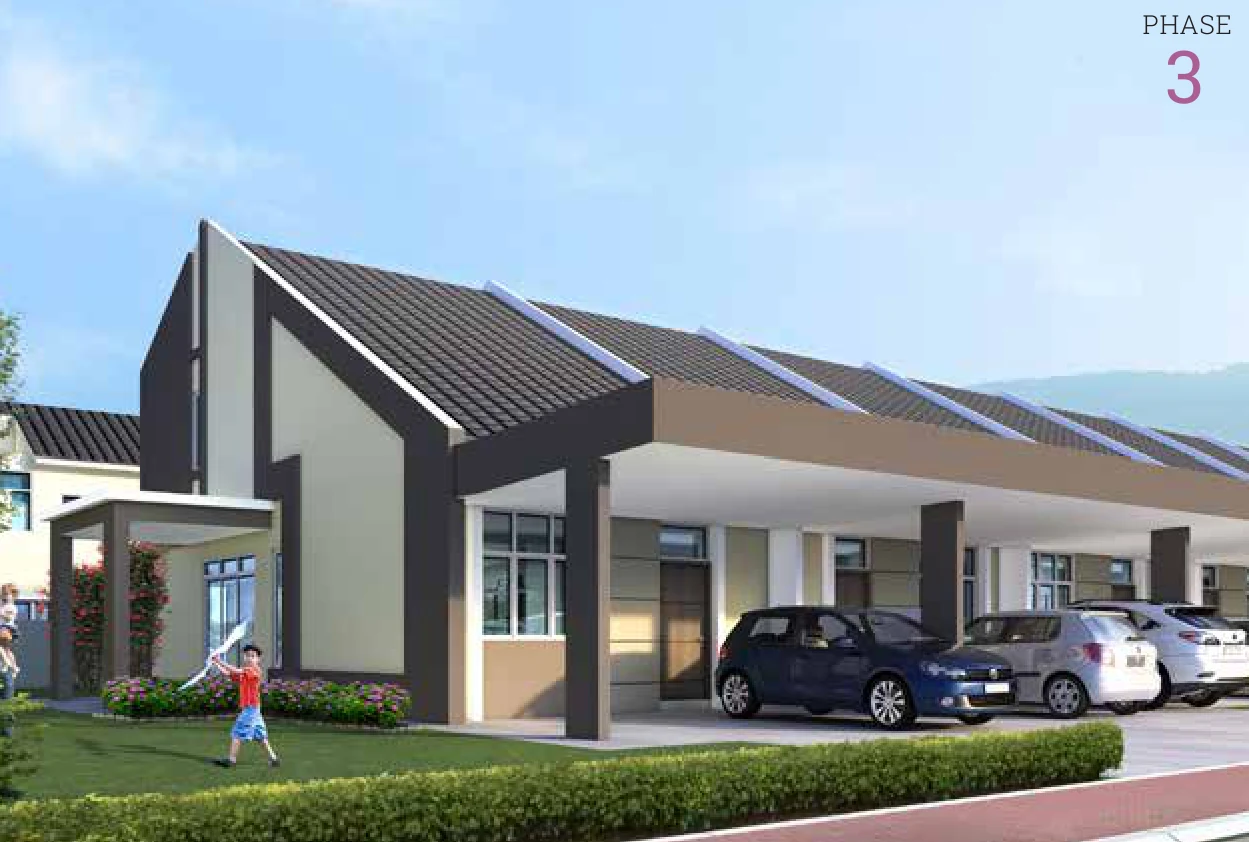 Pearl Garden Ipoh Phase 3A and 3B 1.5 storey terrace facade