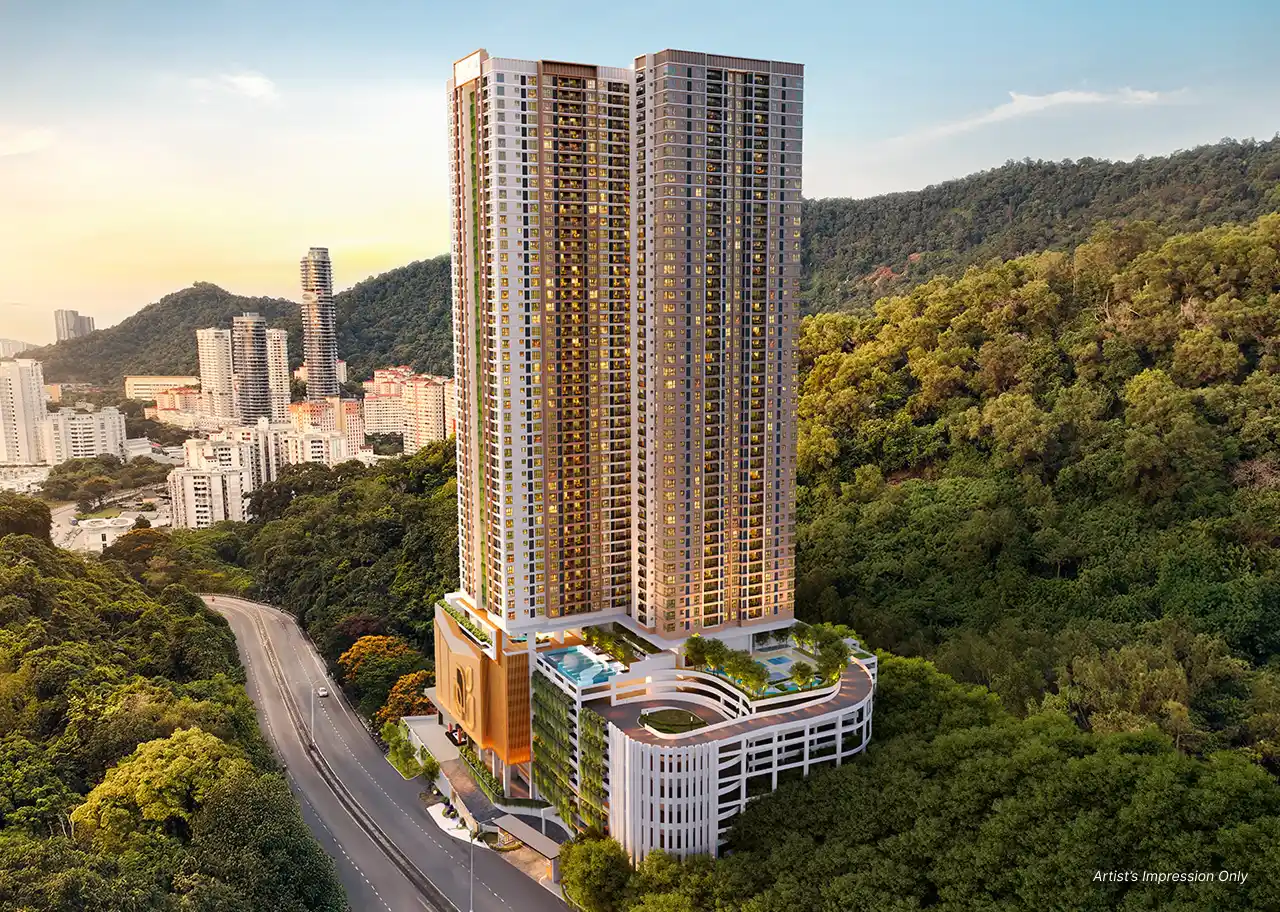 Pinnacle Bukit Gambier aerial view over the private green lung