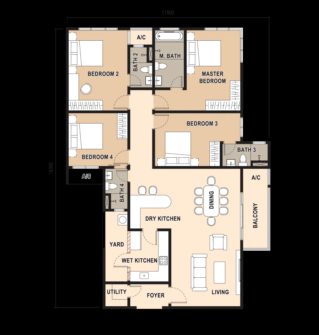 Type G — 1,734 sqft