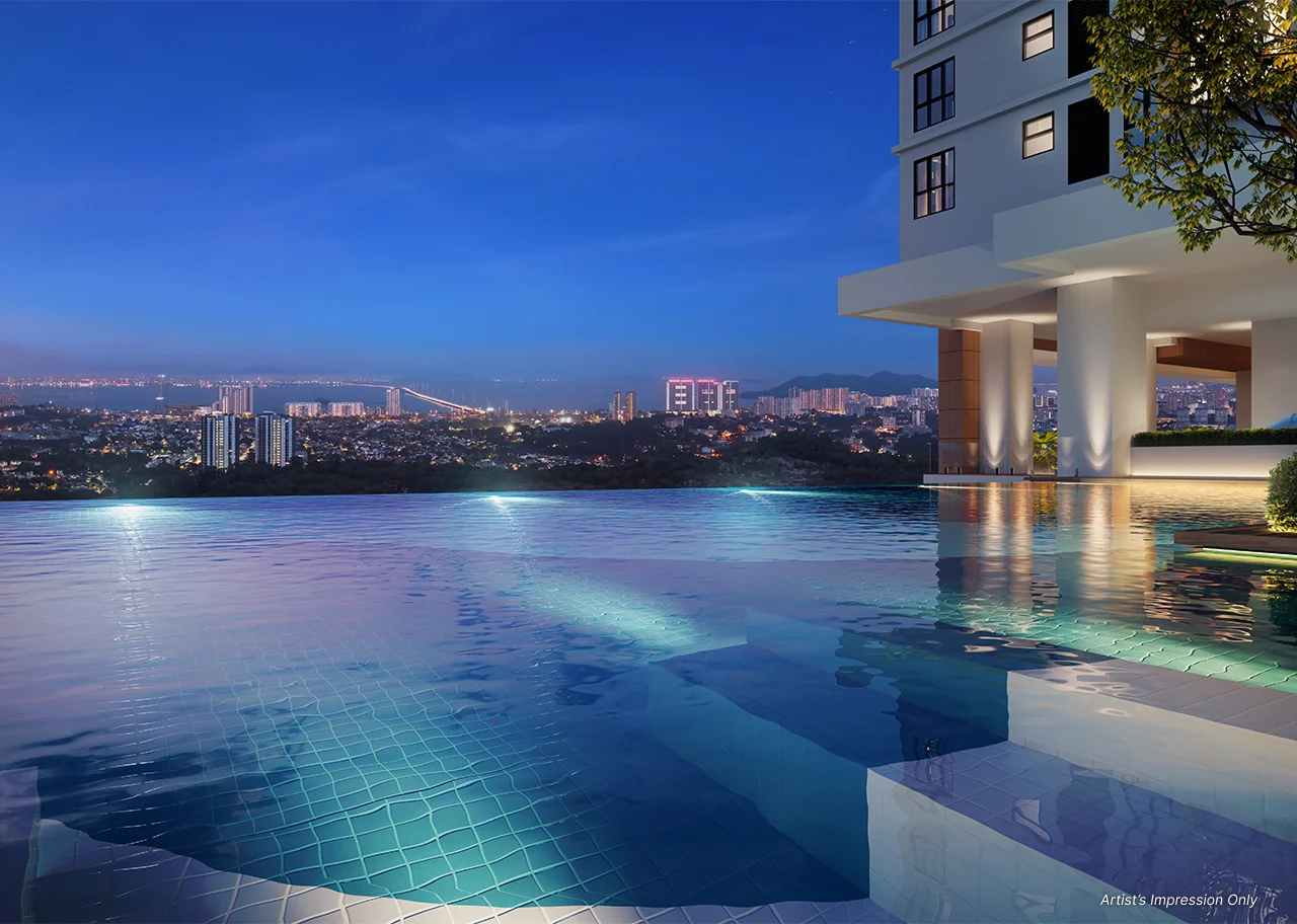 Pinnacle Bukit Gambier infinity pool on the level 14 leisure deck