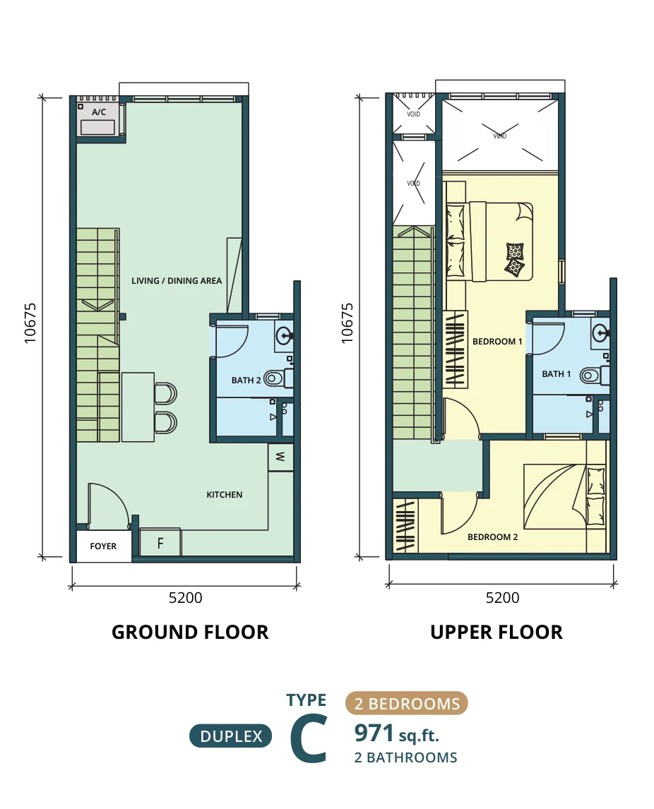 Type C — 971 sqft
