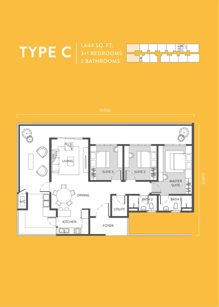 Type C — 1,644 sqft