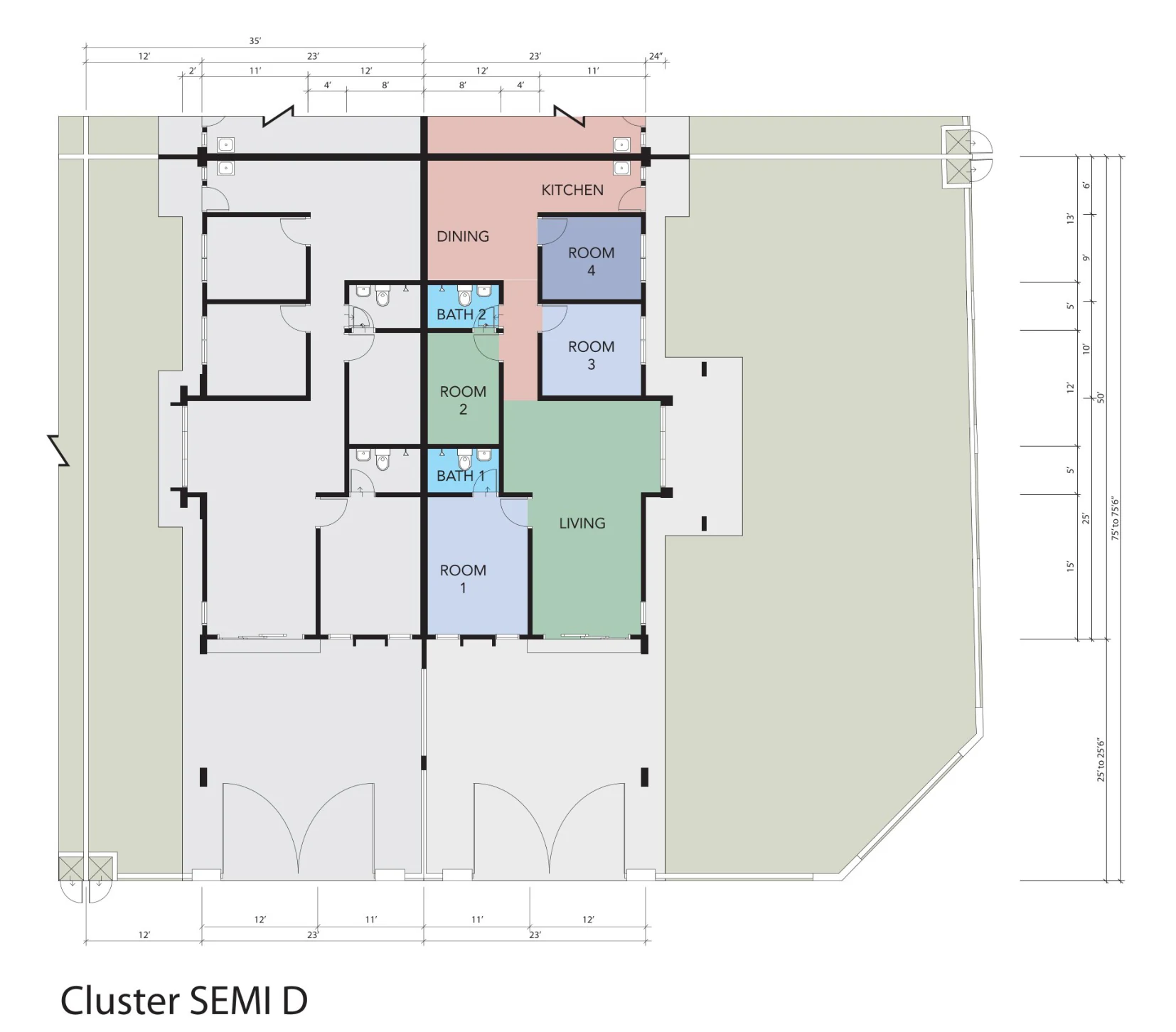 Type Single Storey Semi-D Cluster β 35' x 75' sqft