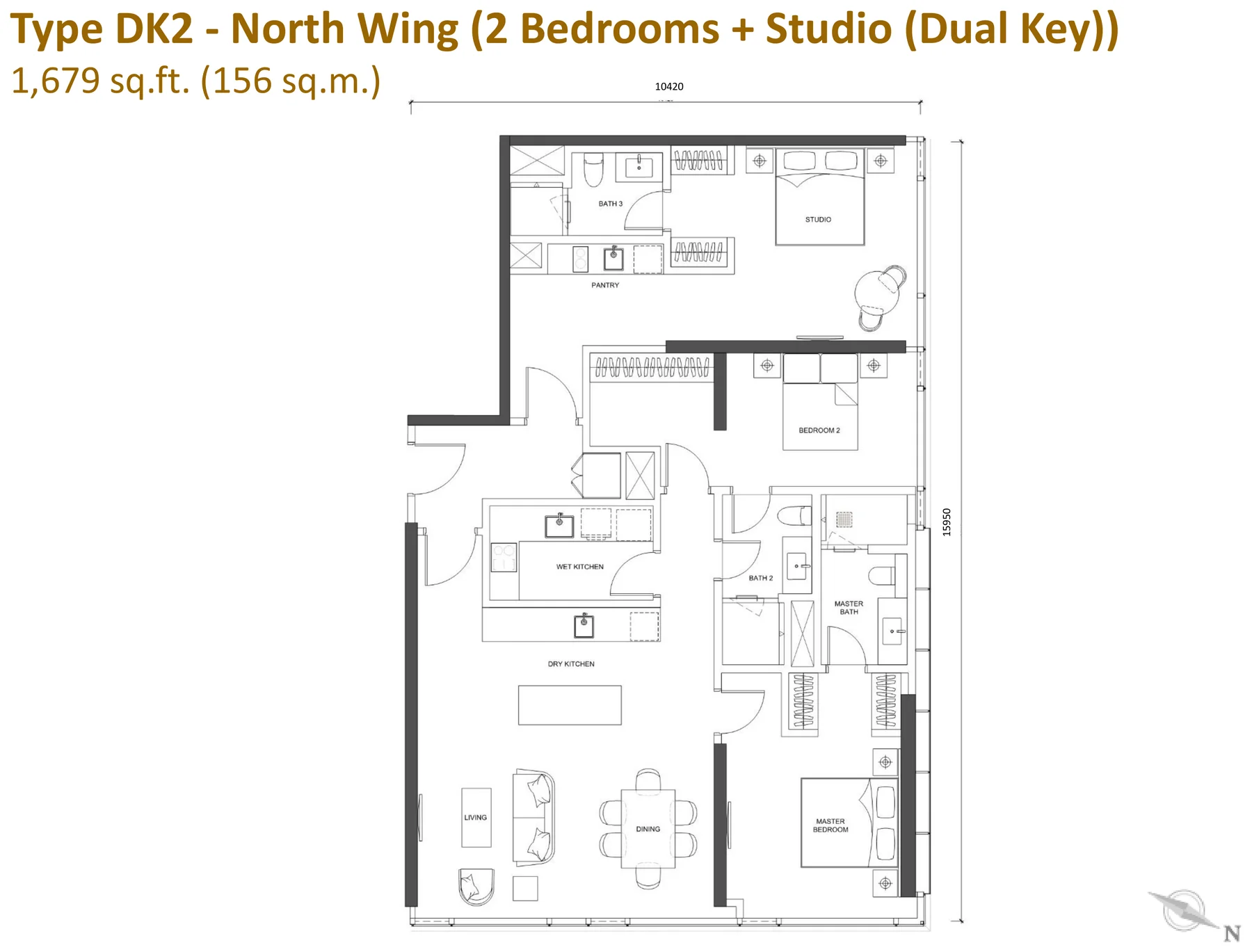 Type DK2 — 1,679 sqft