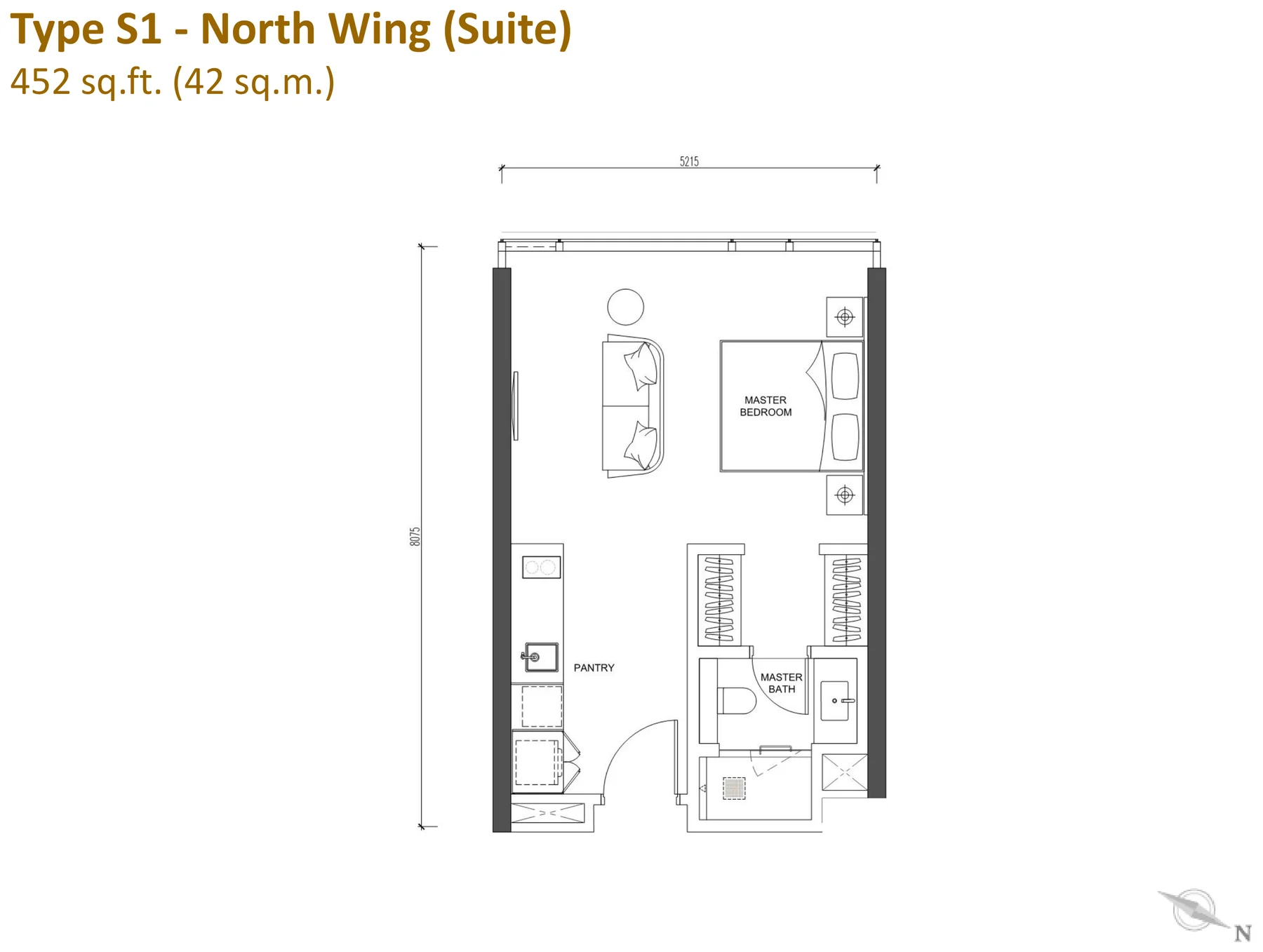 Type S1 — 452 sqft