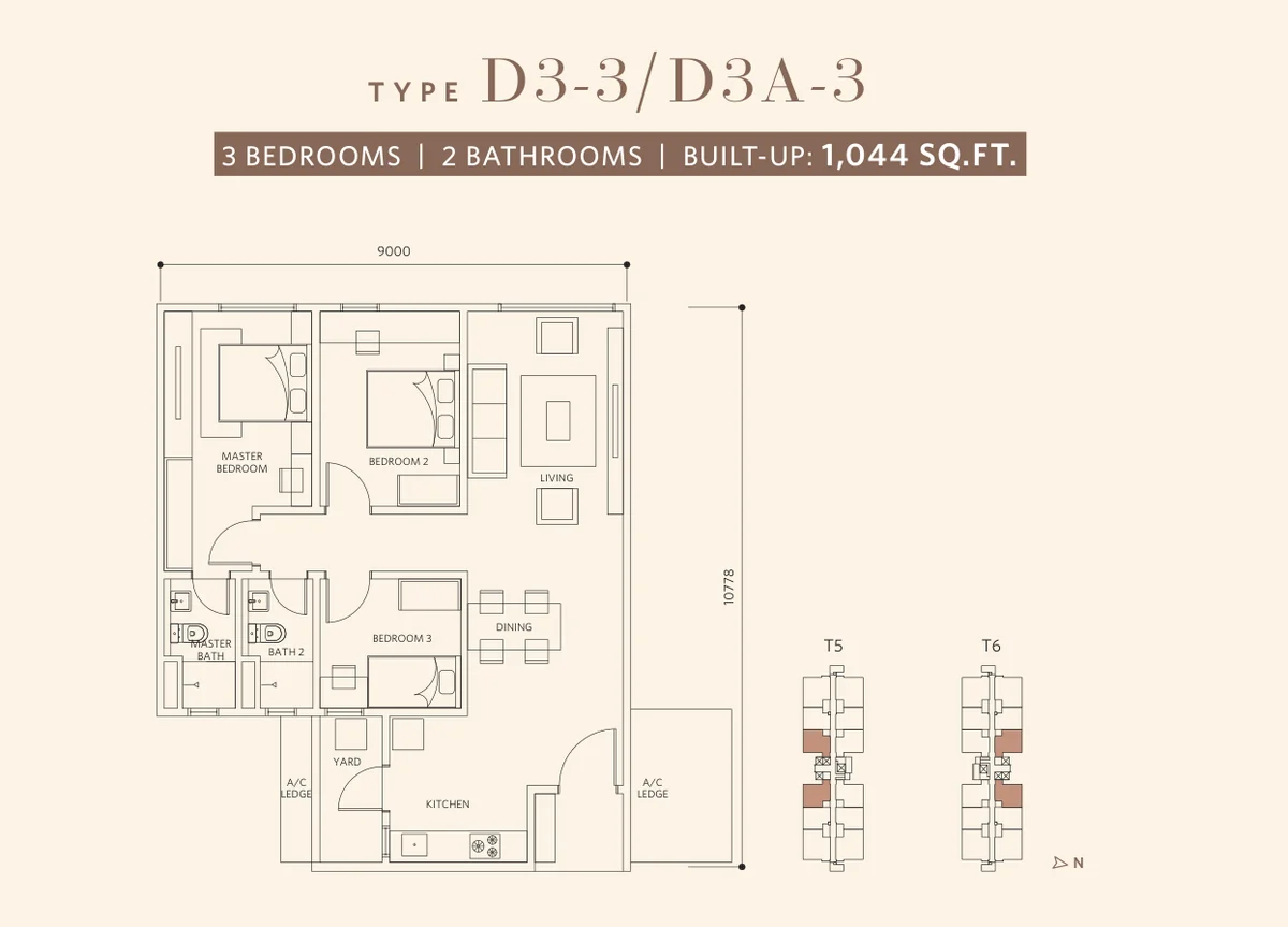 Type D3-3 Floor Plan