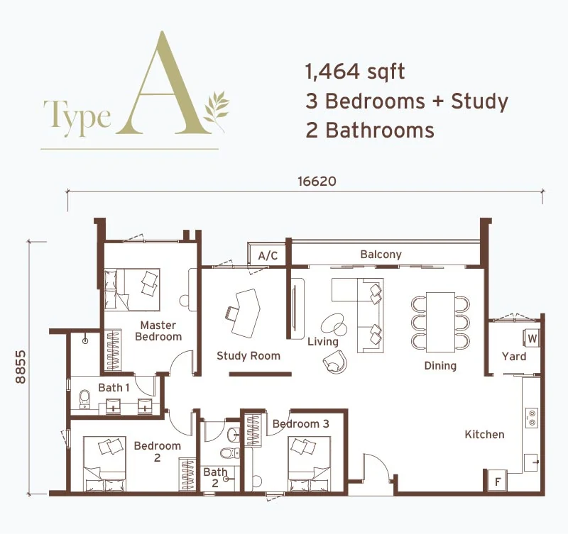 Type A — 1464 sqft