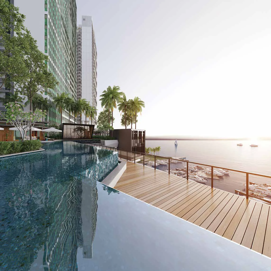 Southern Marina Residences infinity pool overlooking the marina