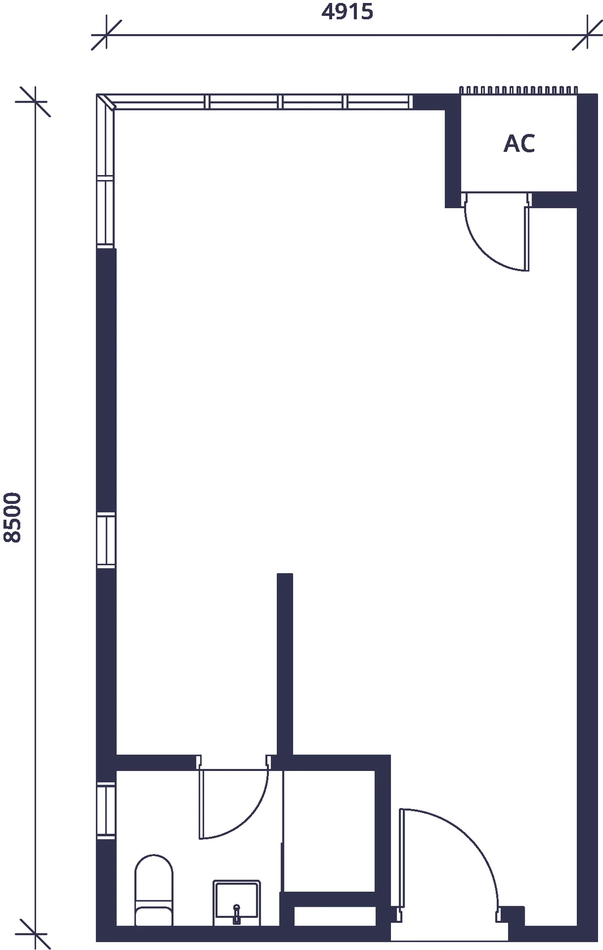 Type A1 — 450 sqft