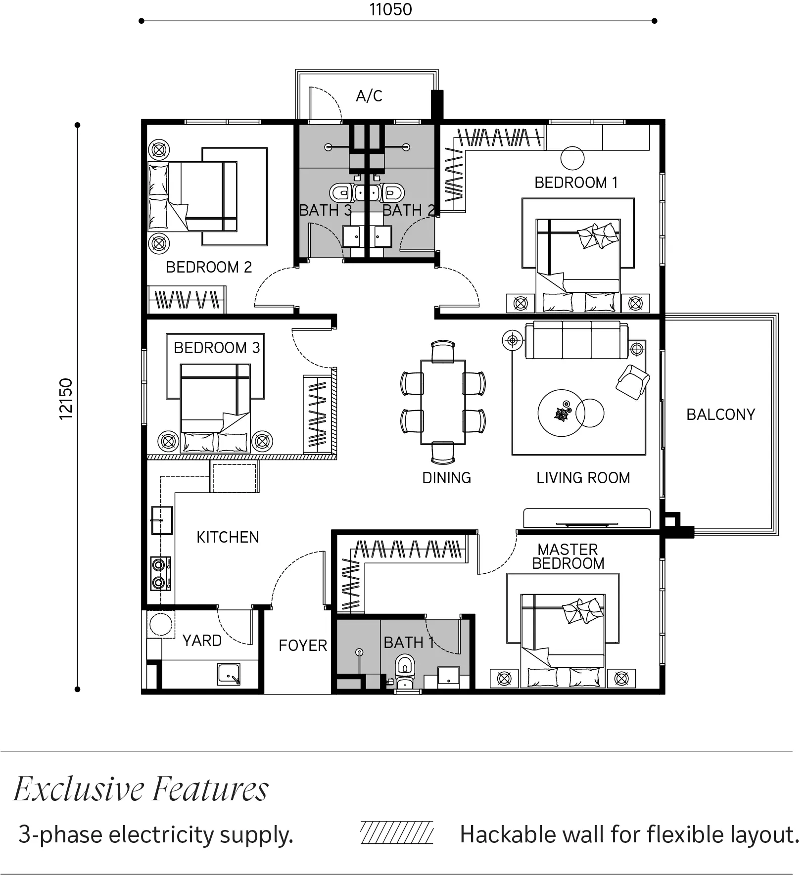 Type A — 1,582 sqft