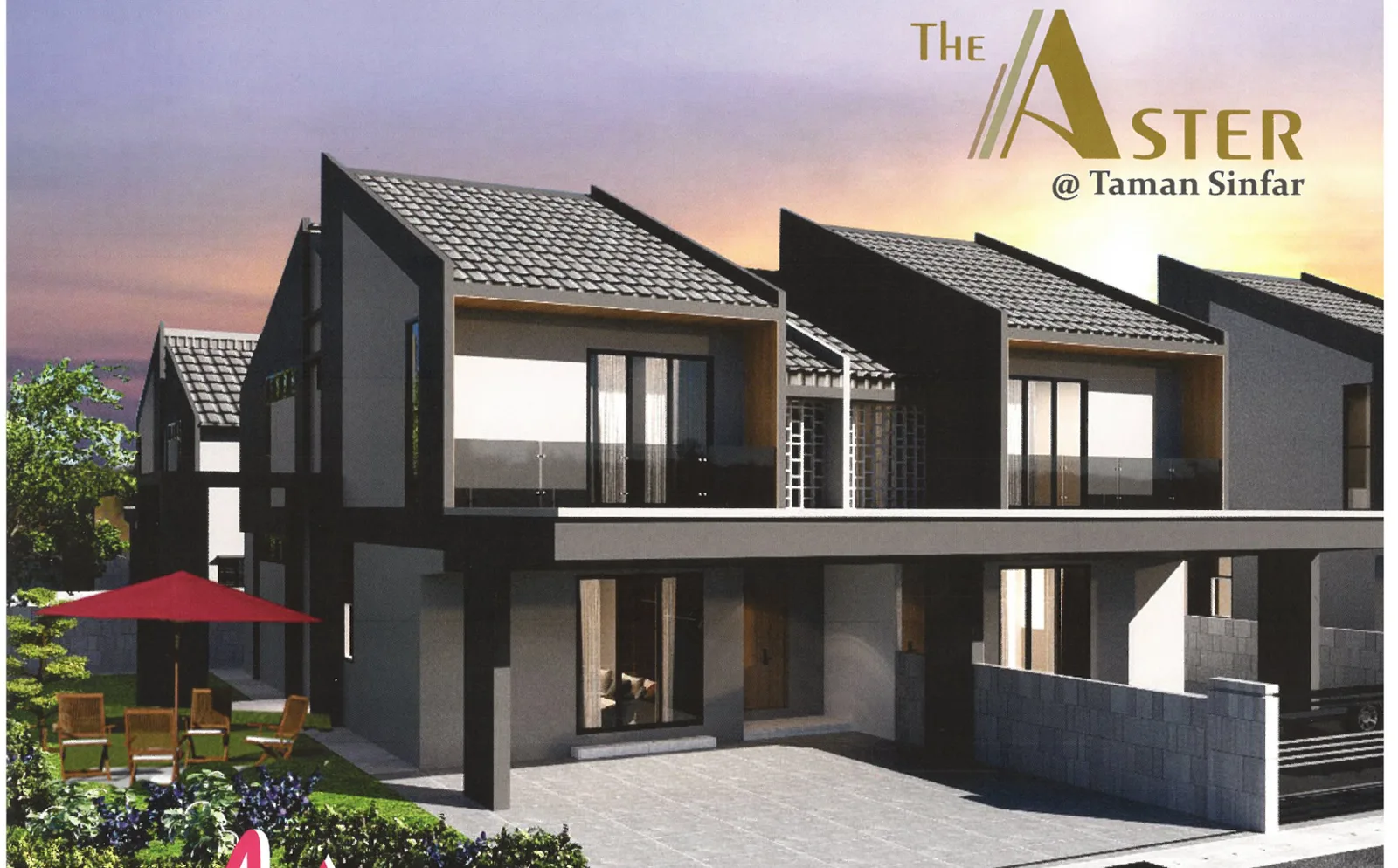 The Aster @ Taman Sinfar double storey semi-detached facade