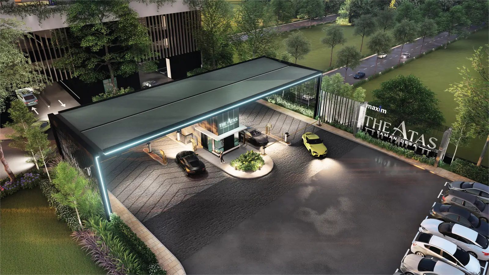 The Atas Taman Desa arrival canopy