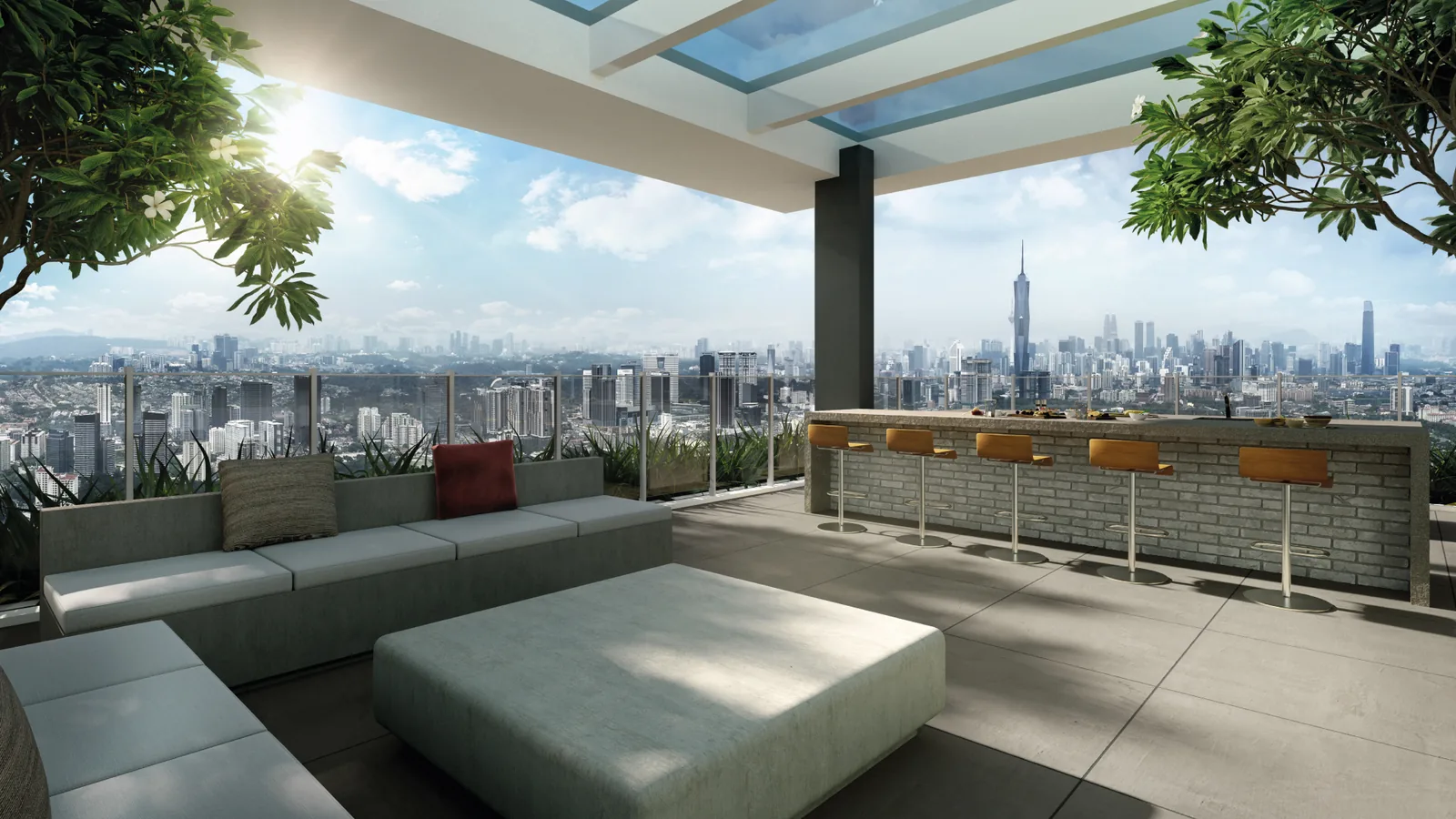 The Atas Taman Desa sky pavilion with KL city view
