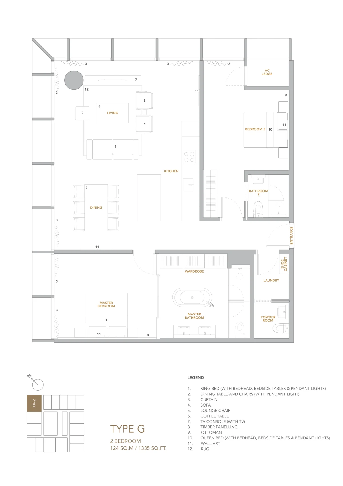 Type G — 1,335 sqft