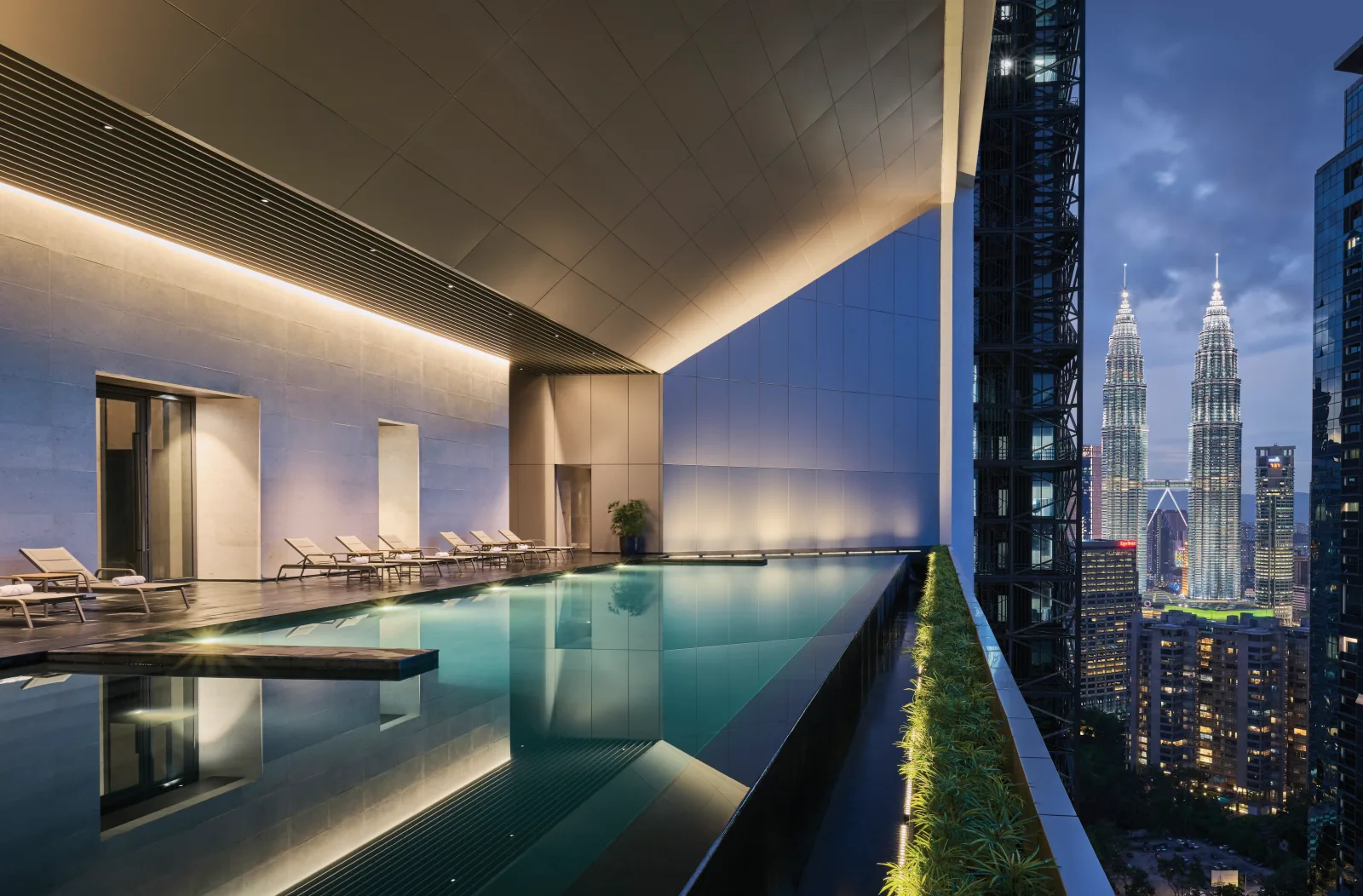 The Conlay heated infinity pool overlooking KLCC