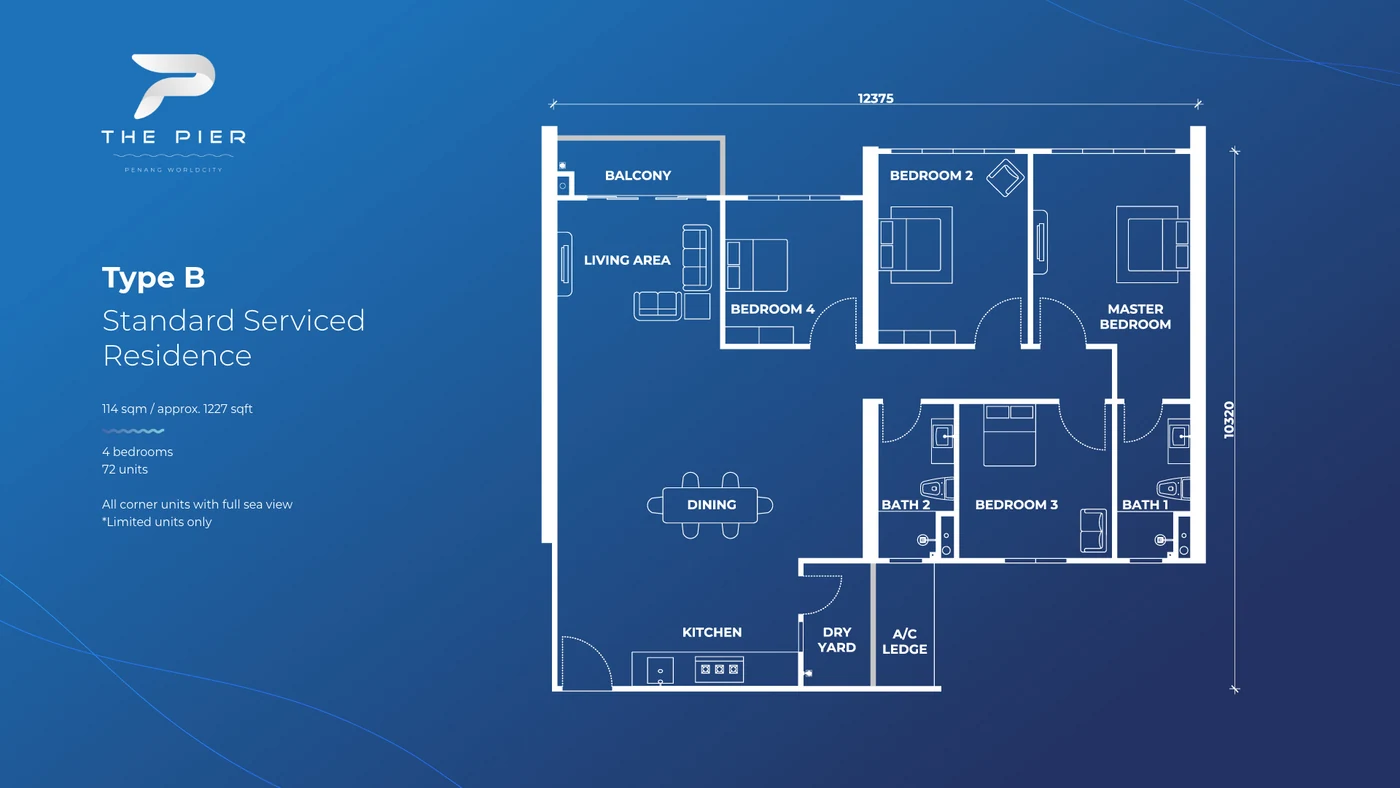 Type B — 1,227 sqft