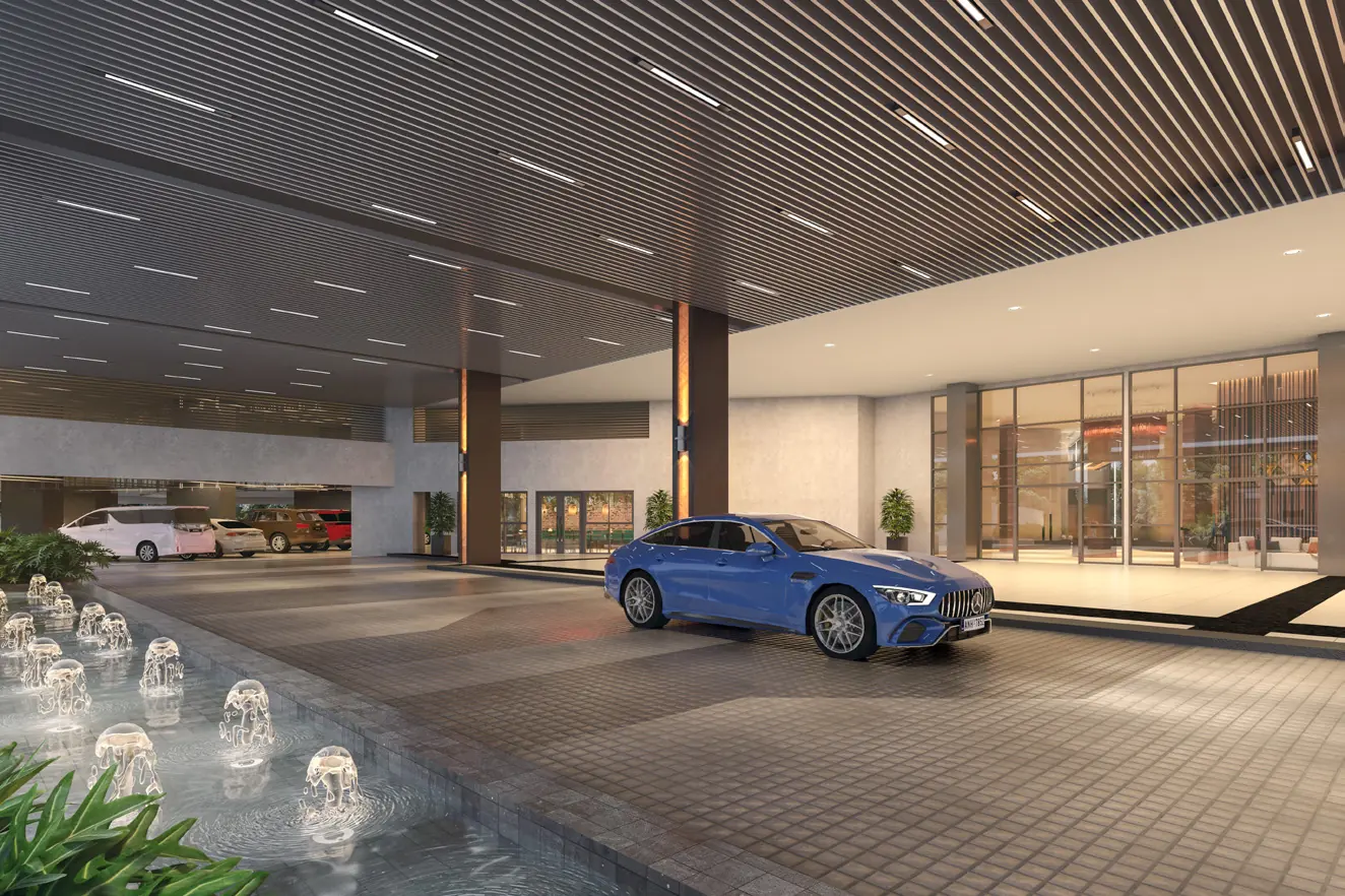 The Wyn Residences arrival drop-off lobby