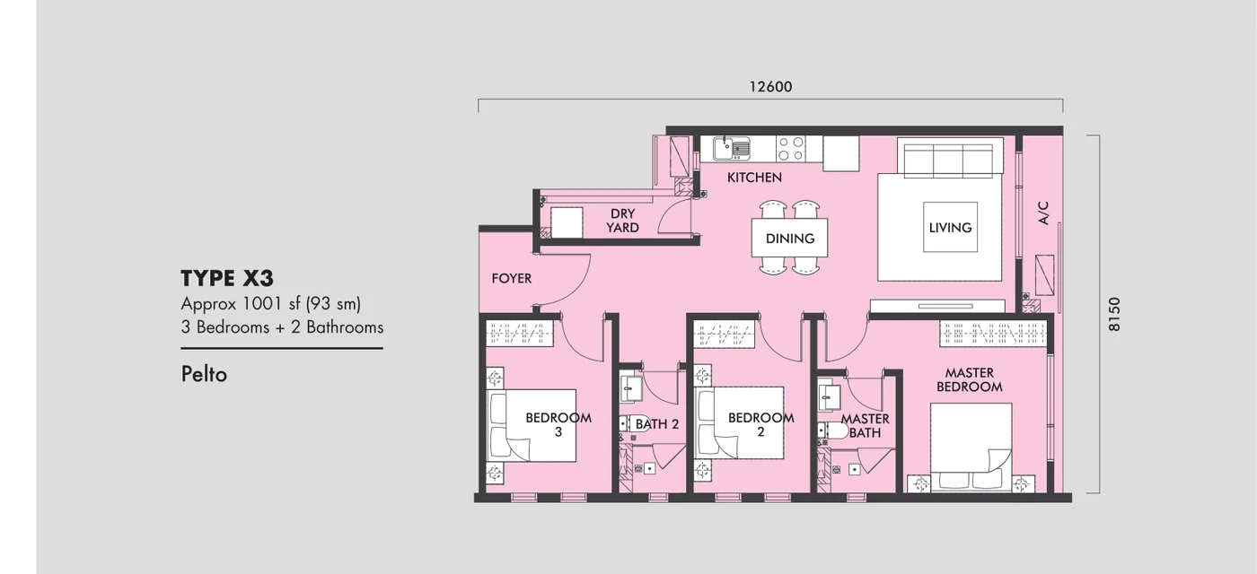 Type X3 Floor Plan