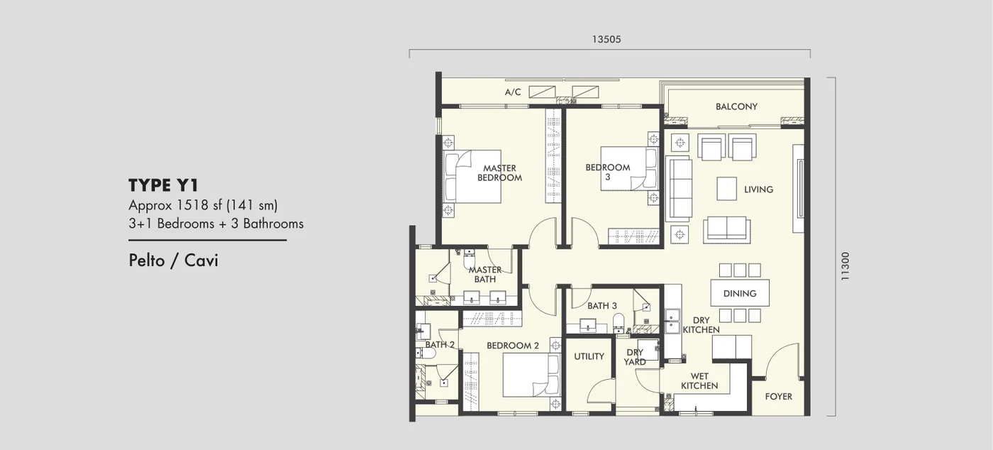 Type Y1 Floor Plan