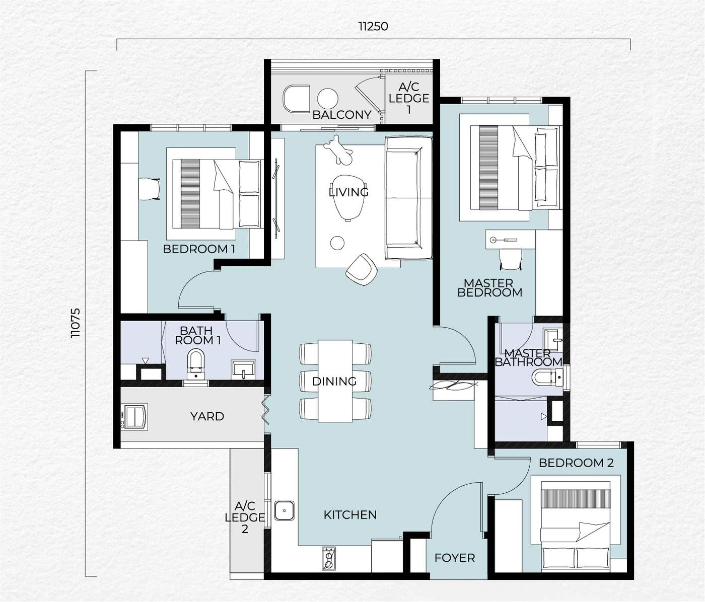 Type B(a) — 1077 sqft