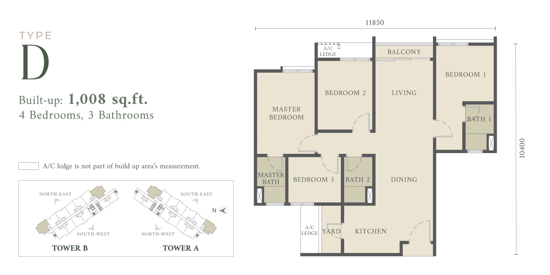 Type D — 1,008 sqft