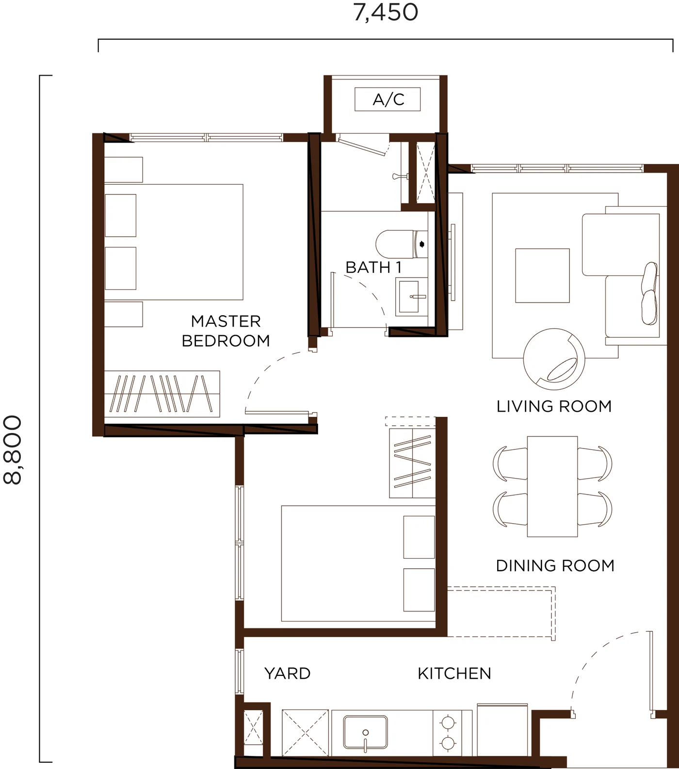 Type A — 560 sqft