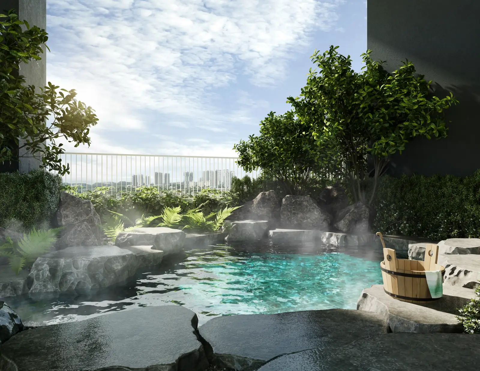 Aras Residences onsen deck