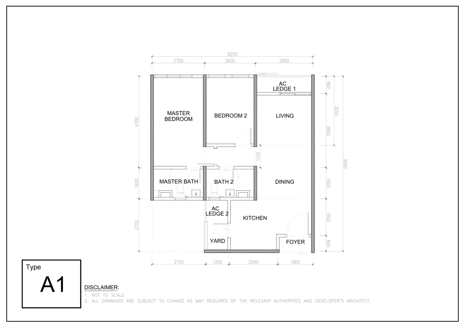 Type A — 721 sqft