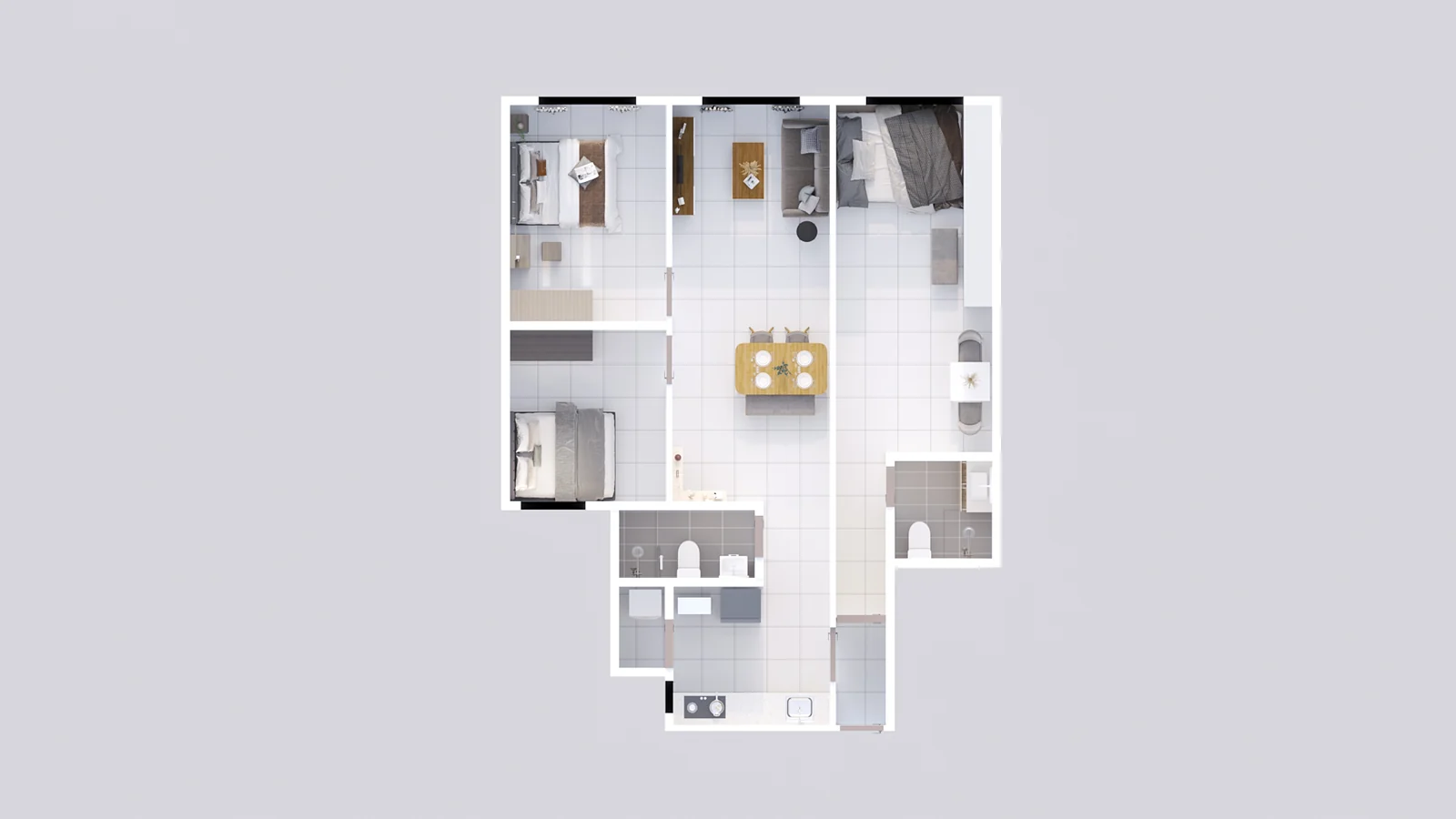 Type A — 950 sqft
