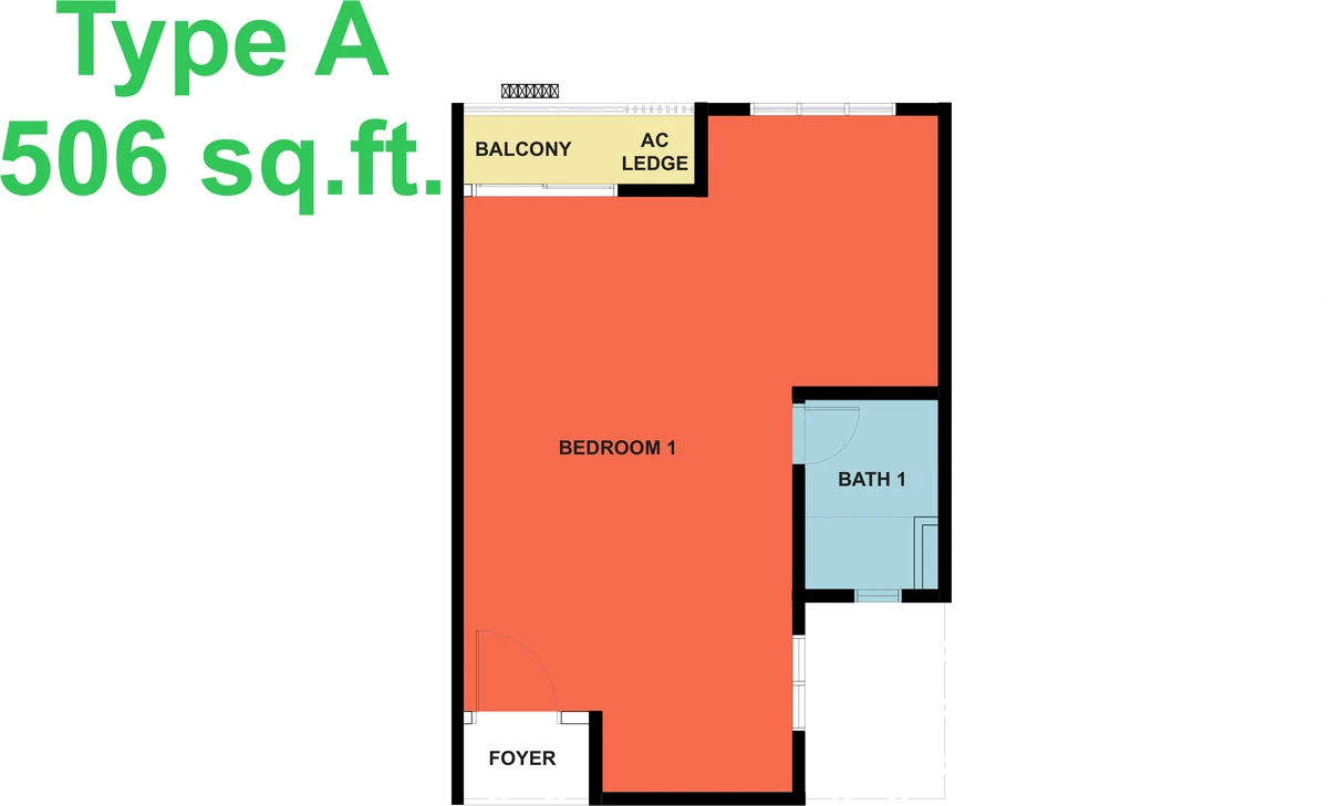 Type A — 506 sqft