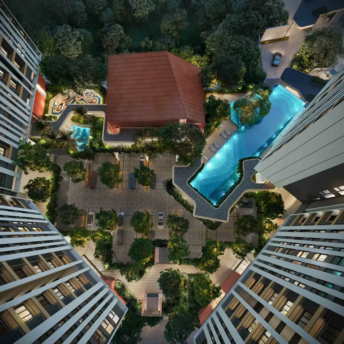 Residensi Bayu Damai aerial courtyard