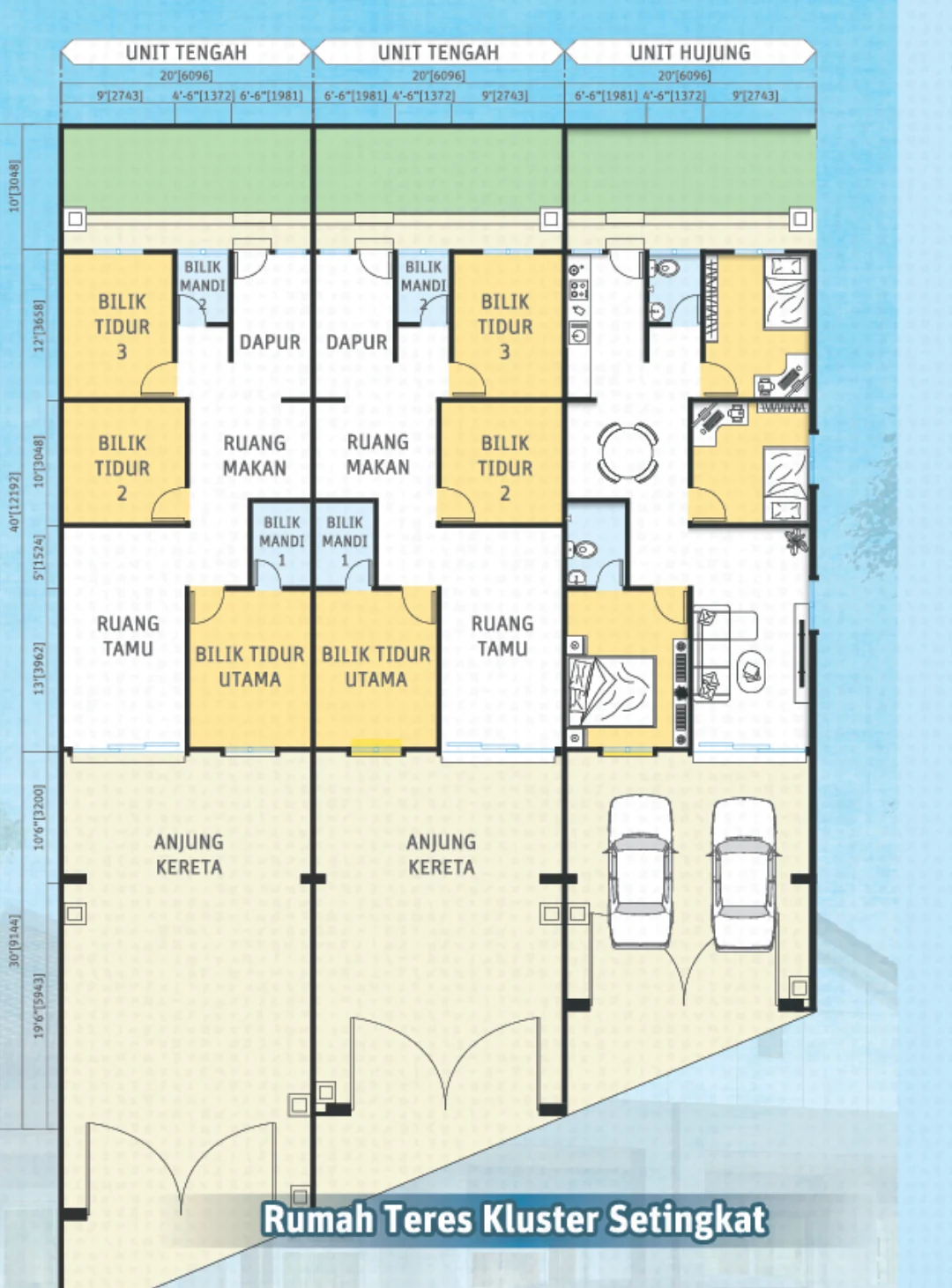 Type Single Storey Cluster Terrace — 20' x 80' sqft