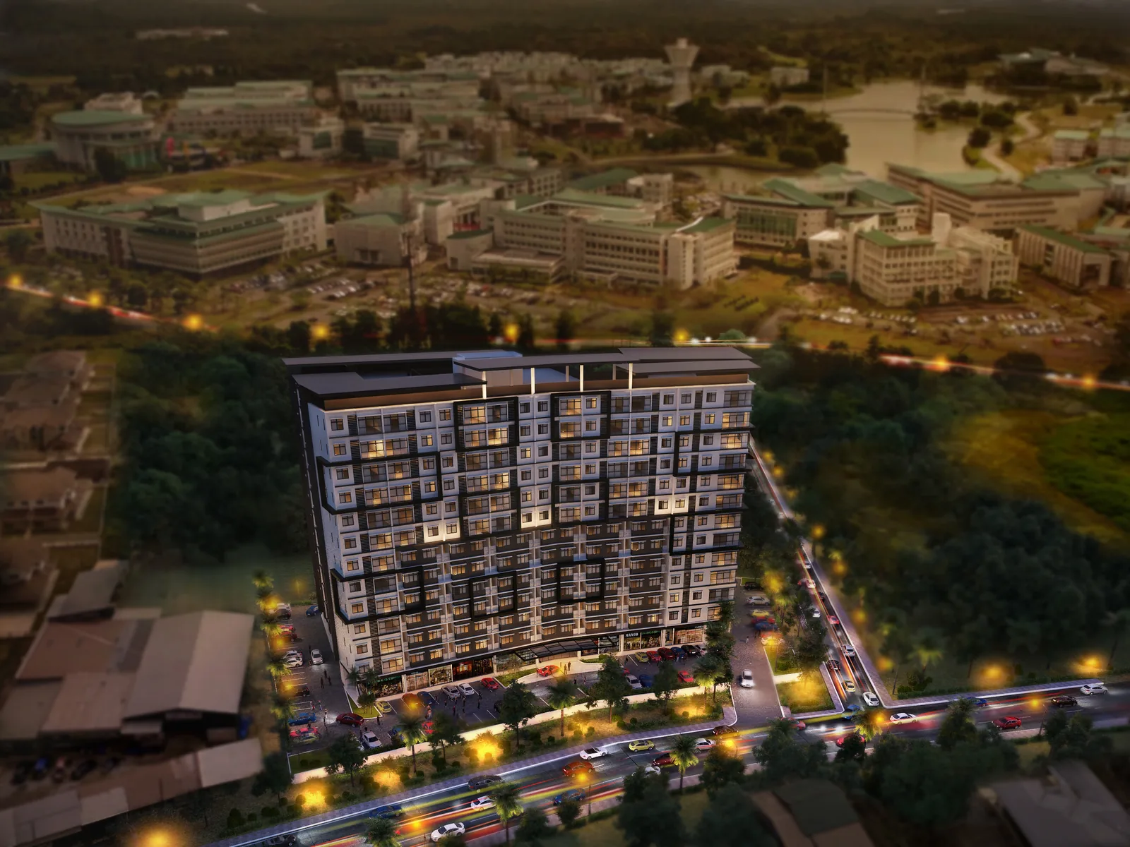 d'Millenia Residences aerial night