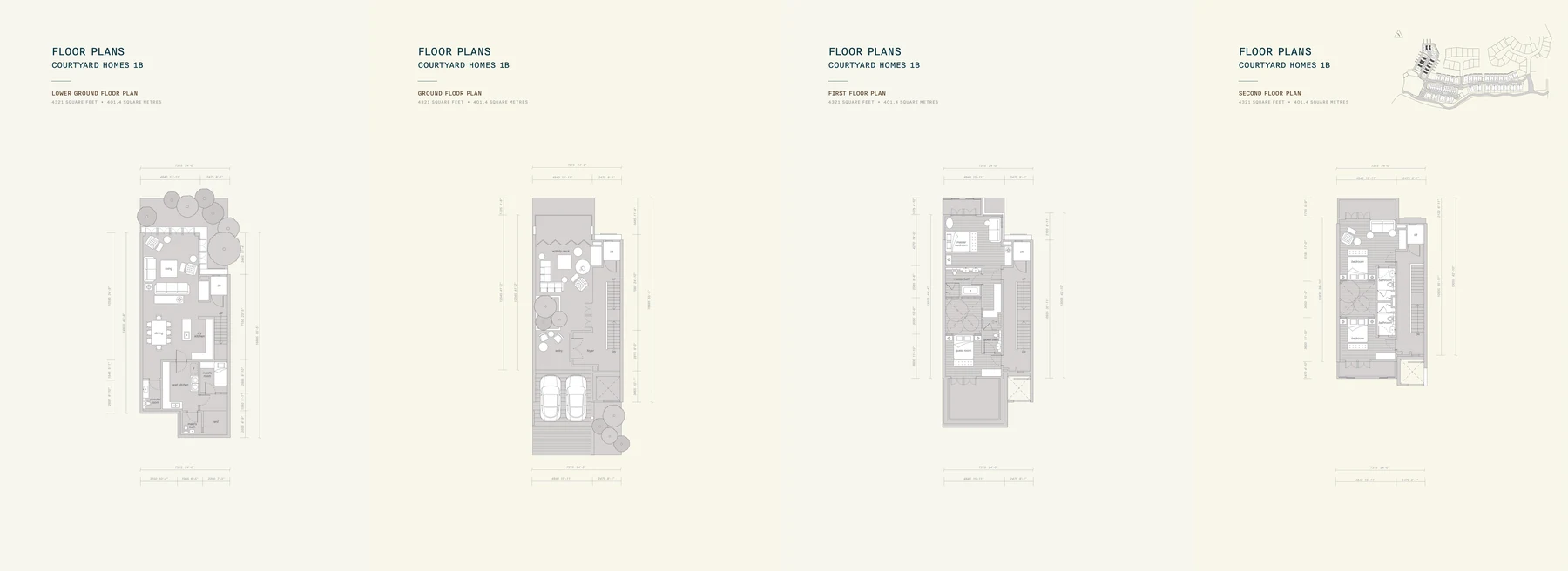 Type Courtyard Homes 1B Floor Plan