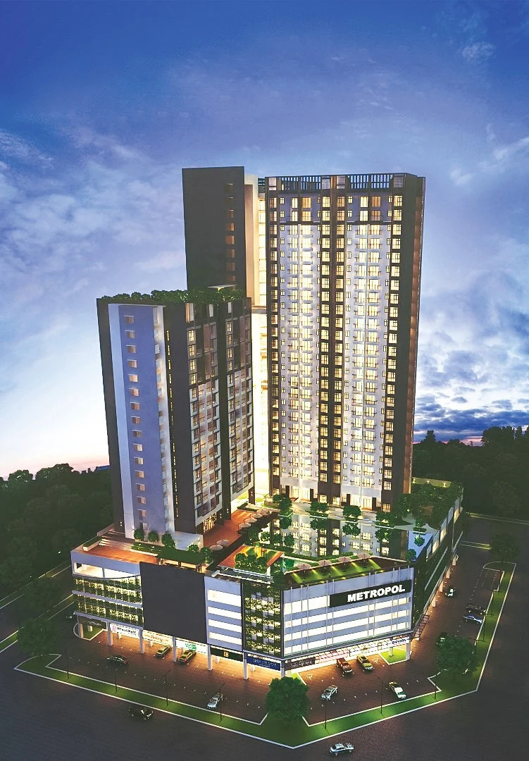 Grains Residences tower dusk