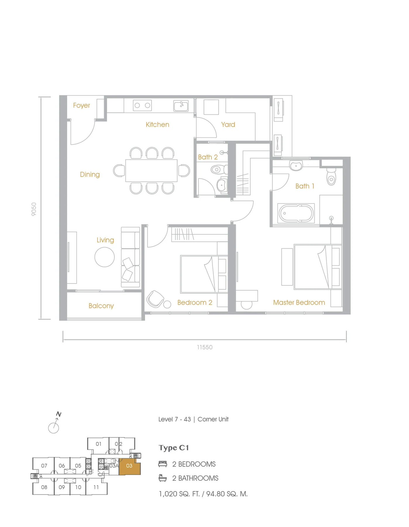Type C1 Floor Plan