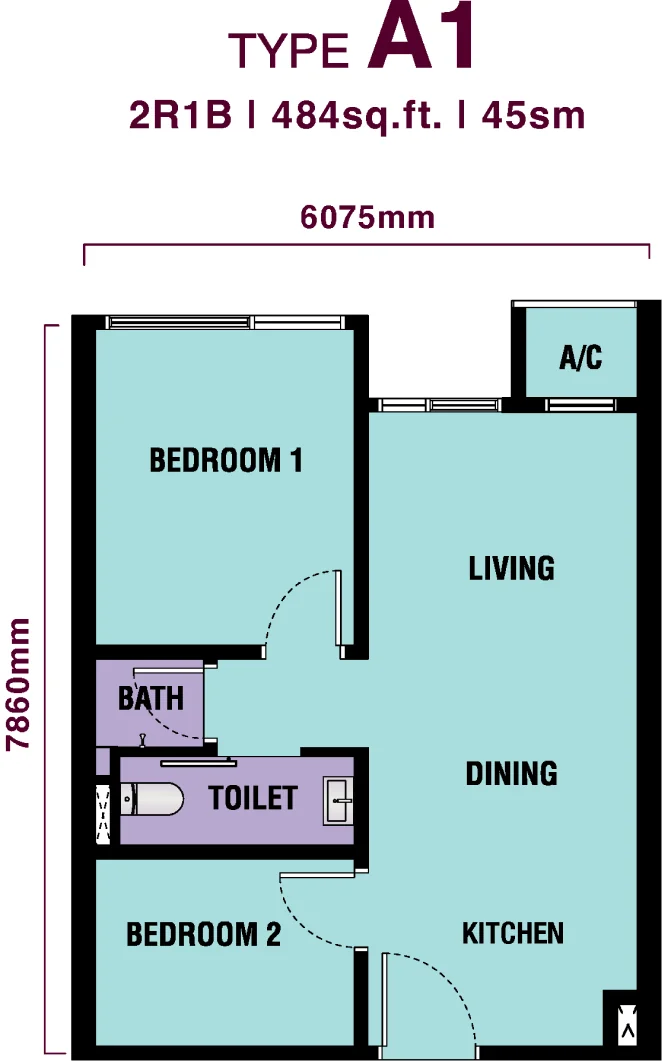Type A1/A2 Floor Plan