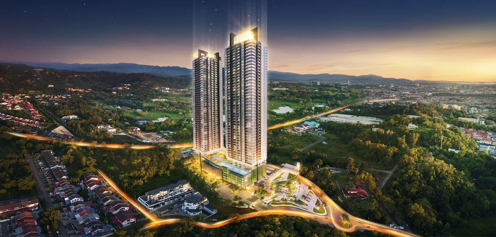 Jesselton Twin Towers | Kota Kinabalu, Sabah | Completed 56-Storey Twin Towers