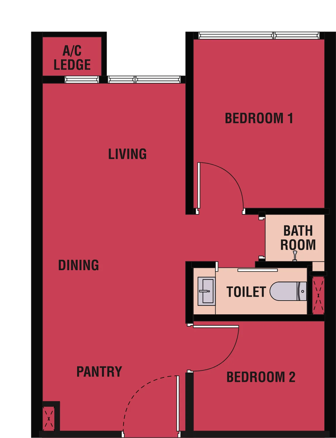 Type A — 484 sqft