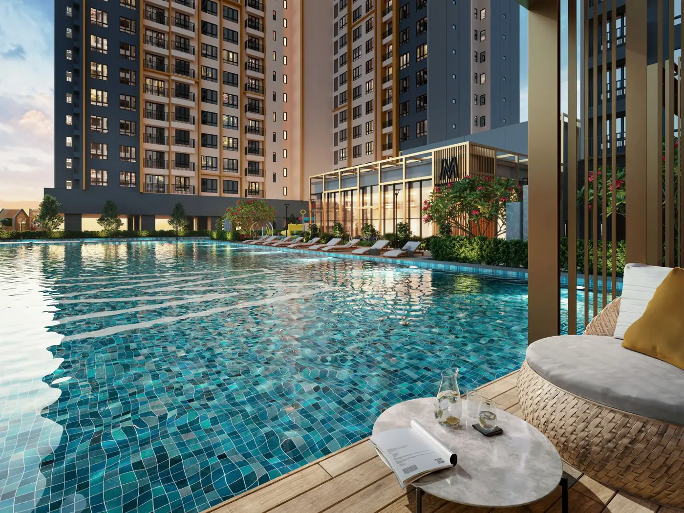 M Grand Minori poolside lounge