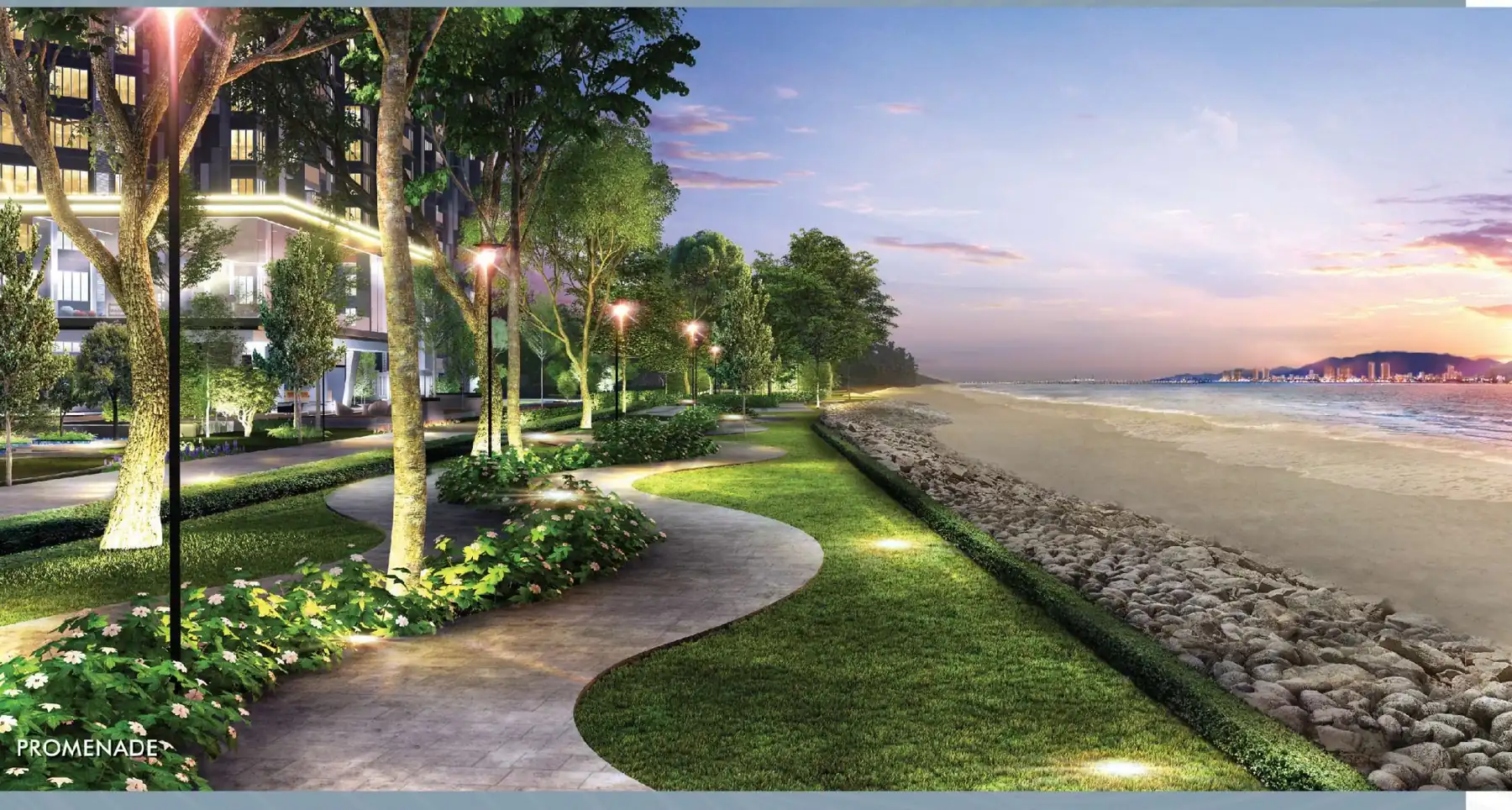 Marina Residence 2 promenade dusk