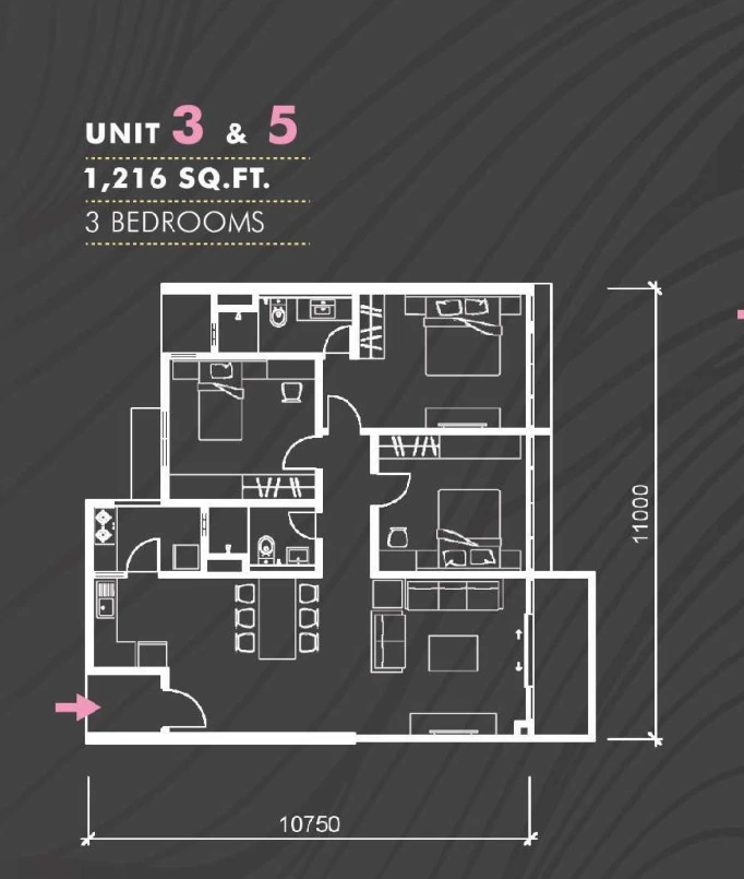 Type B — 1,215 sqft