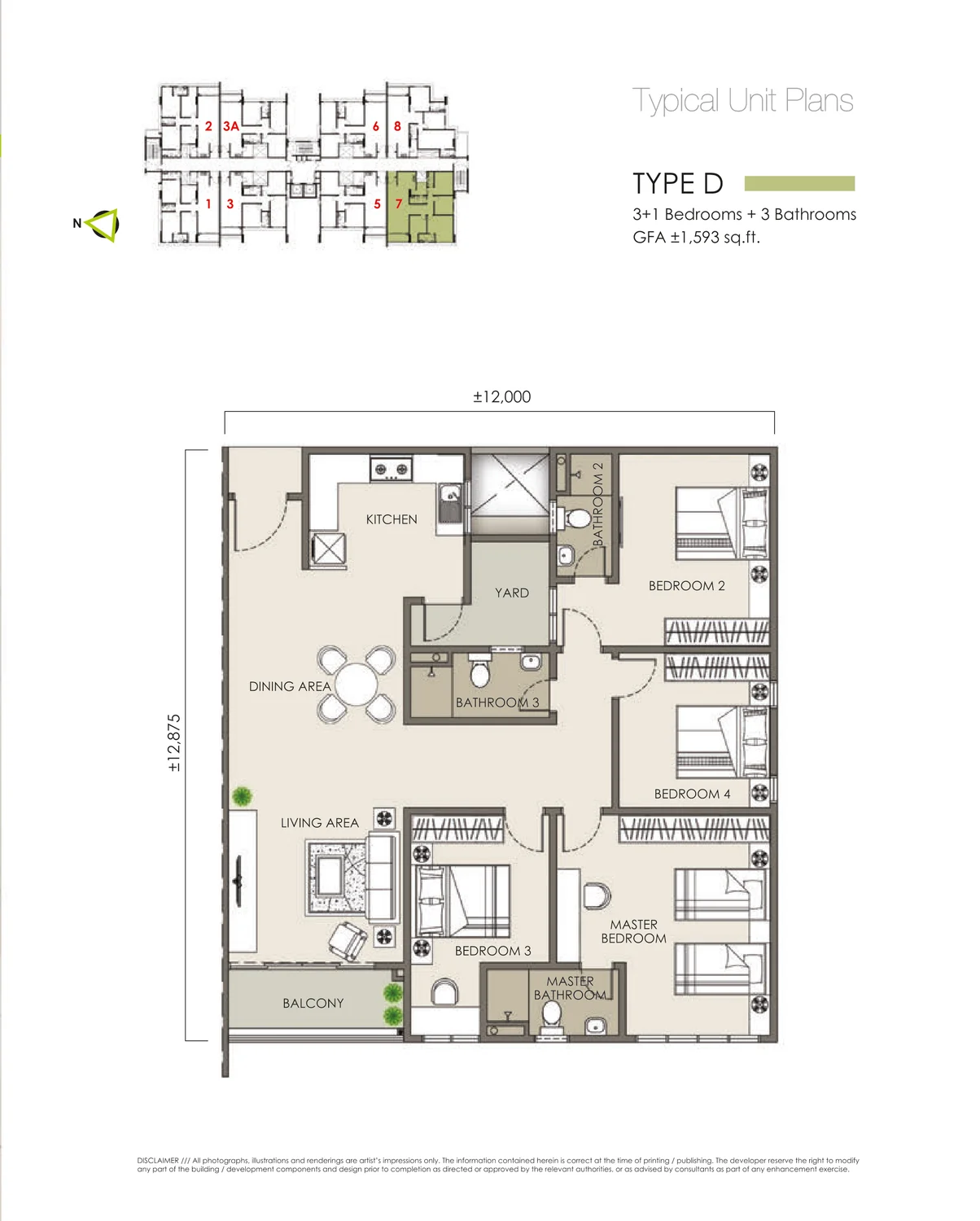 Type D — 1,593 sqft