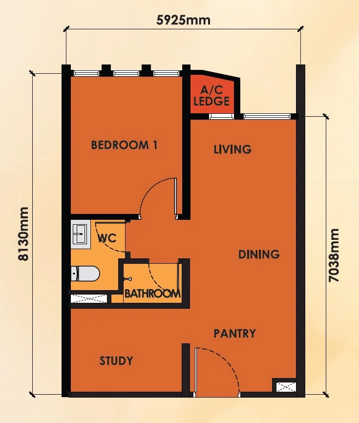 Type A — 484 sqft