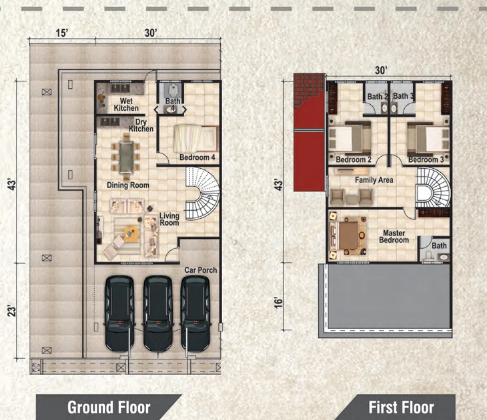 Type Semi-D B — 2580 sqft
